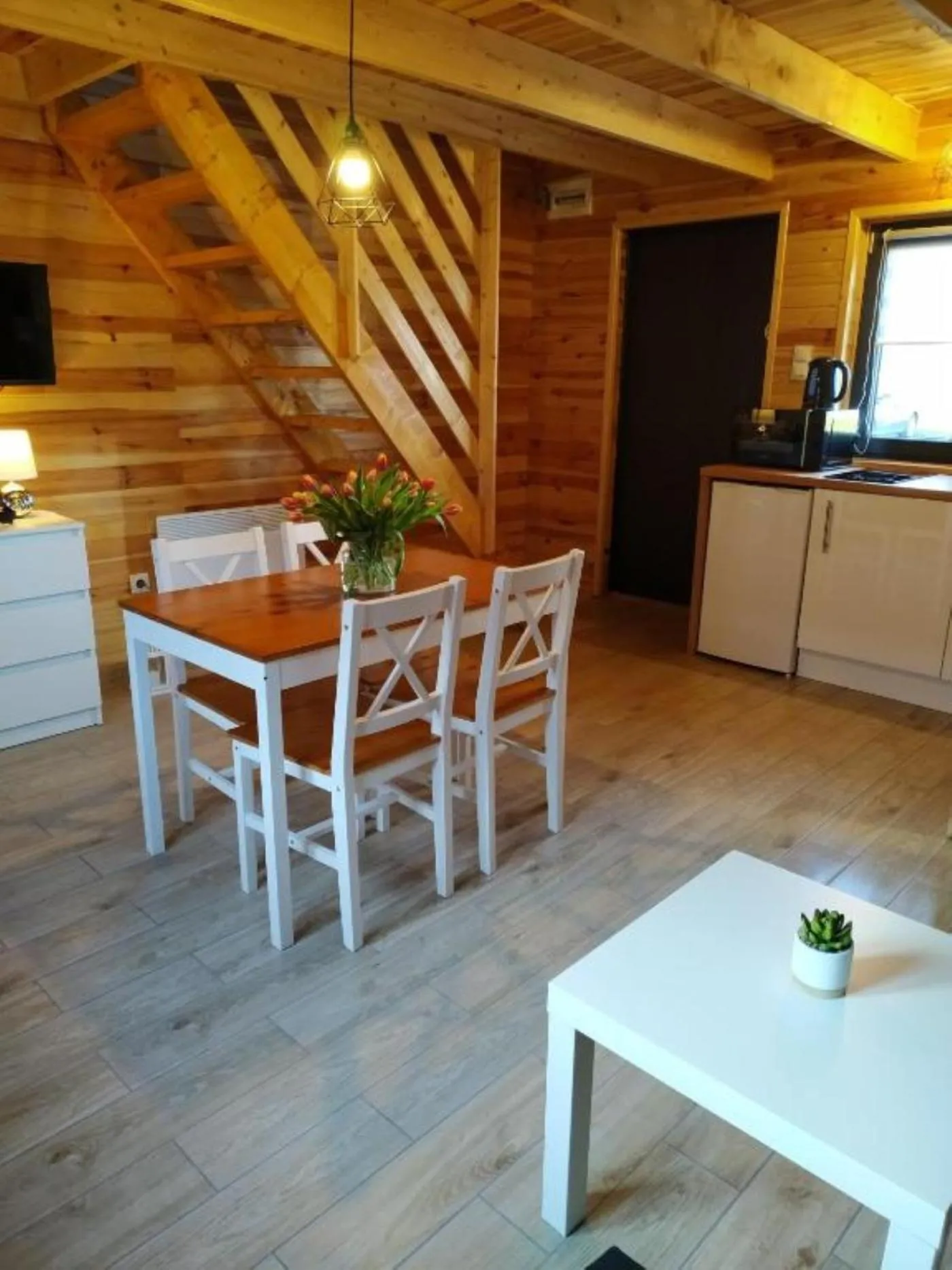 Kitchen or kitchenette in Domki Arkadia Mielno