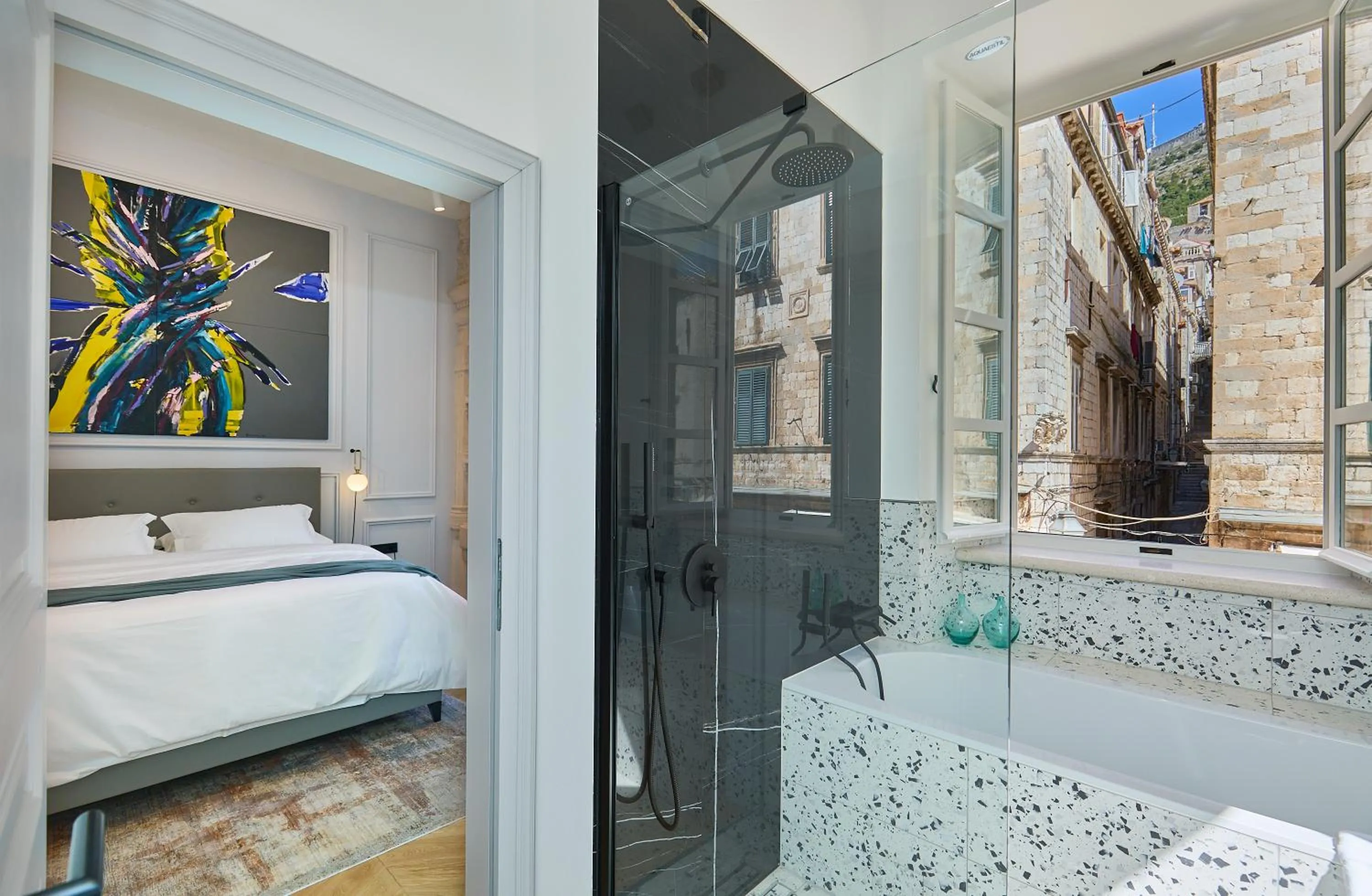 Bathroom, Bed in Bota Palace