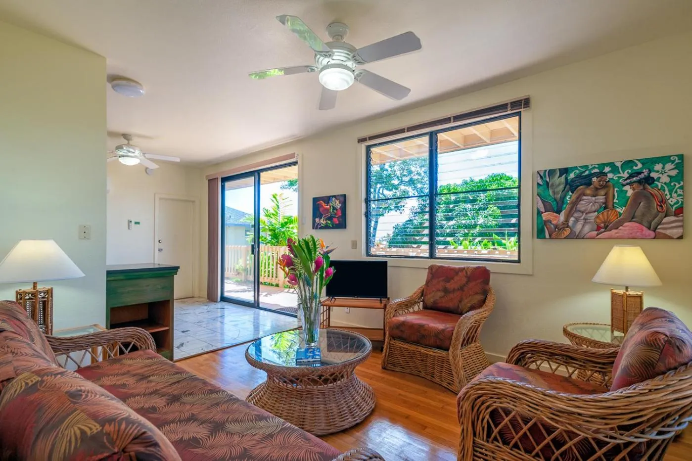 Living room in Poipu Plantation Vacation Rentals
