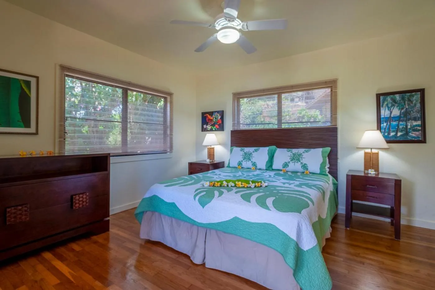 Bed in Poipu Plantation Vacation Rentals