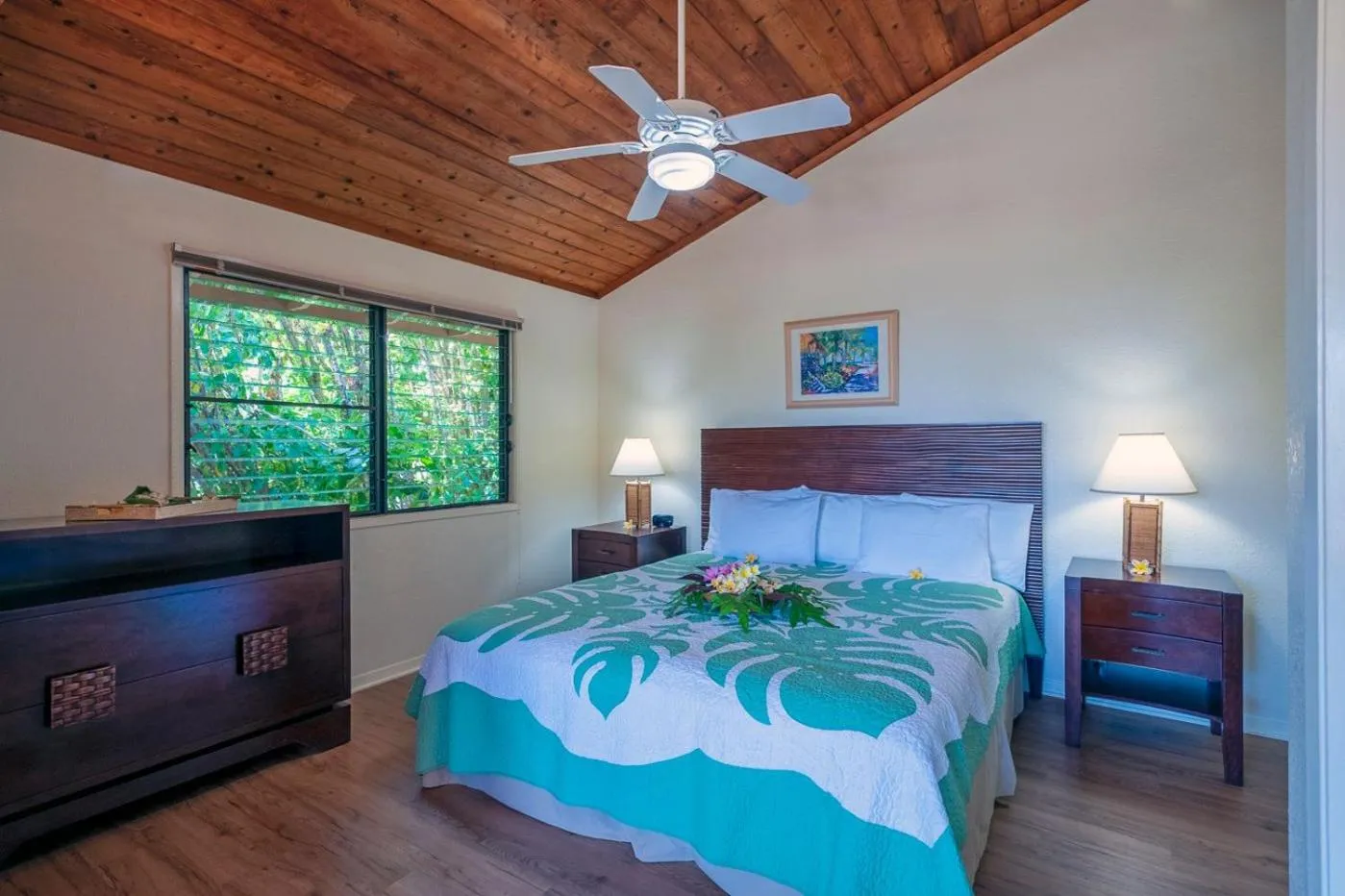 Bed in Poipu Plantation Vacation Rentals