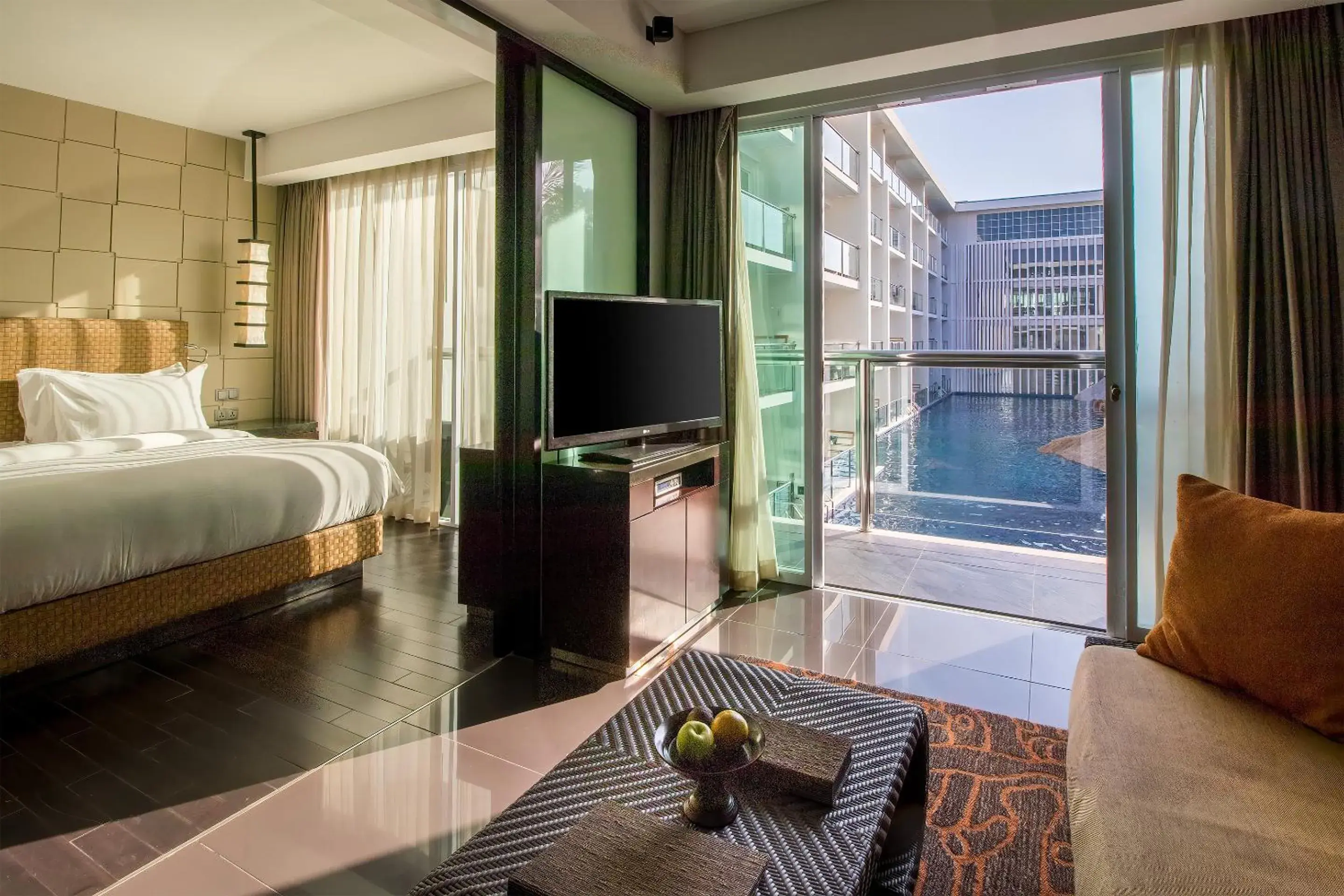 Balcony/Terrace, Bed in The Sakala Resort Bali All Suites Balcony/Terrace, Bed in The Sakala Resort Bali All Suites