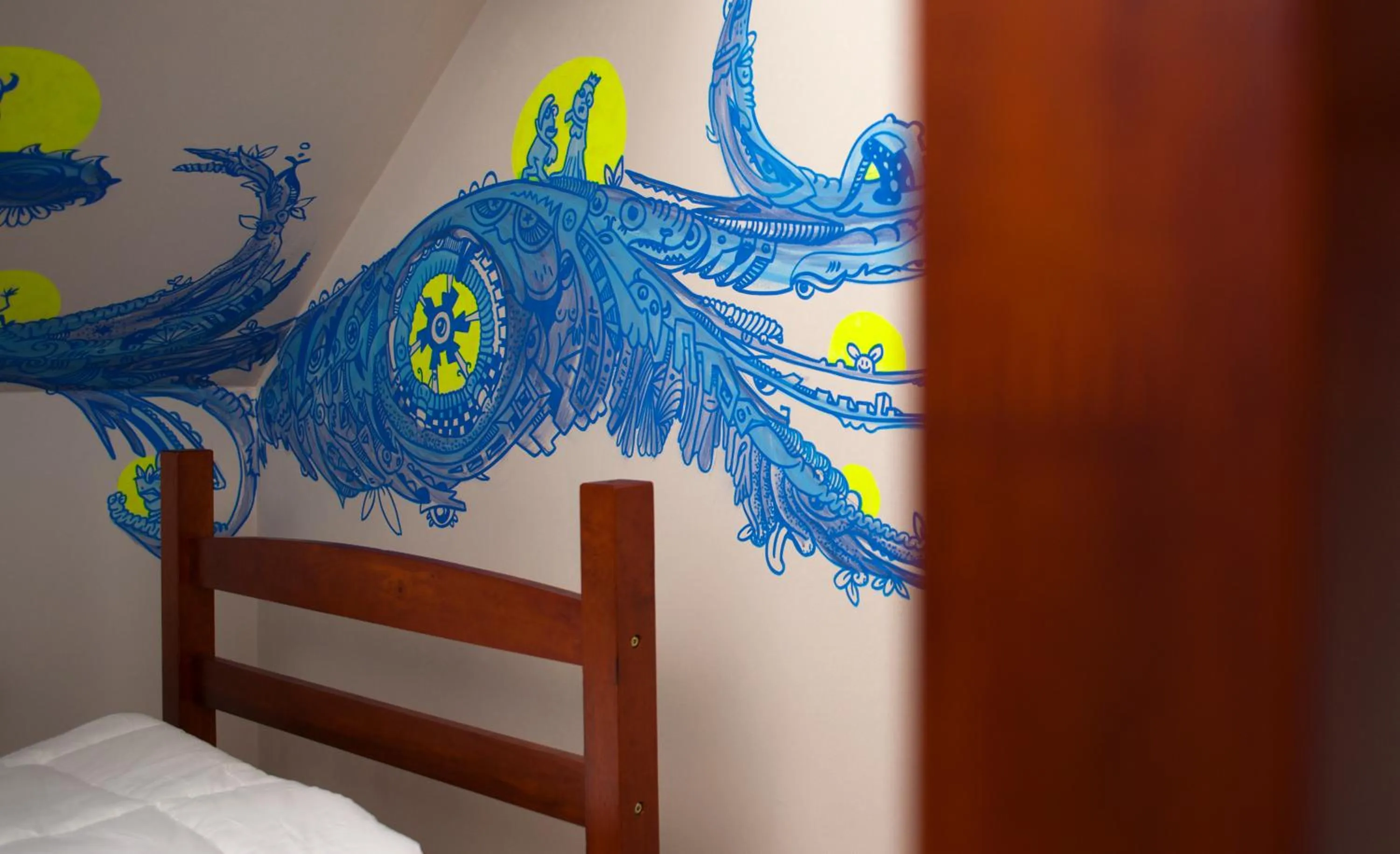 Decorative detail, Bed in KaBa Hostel