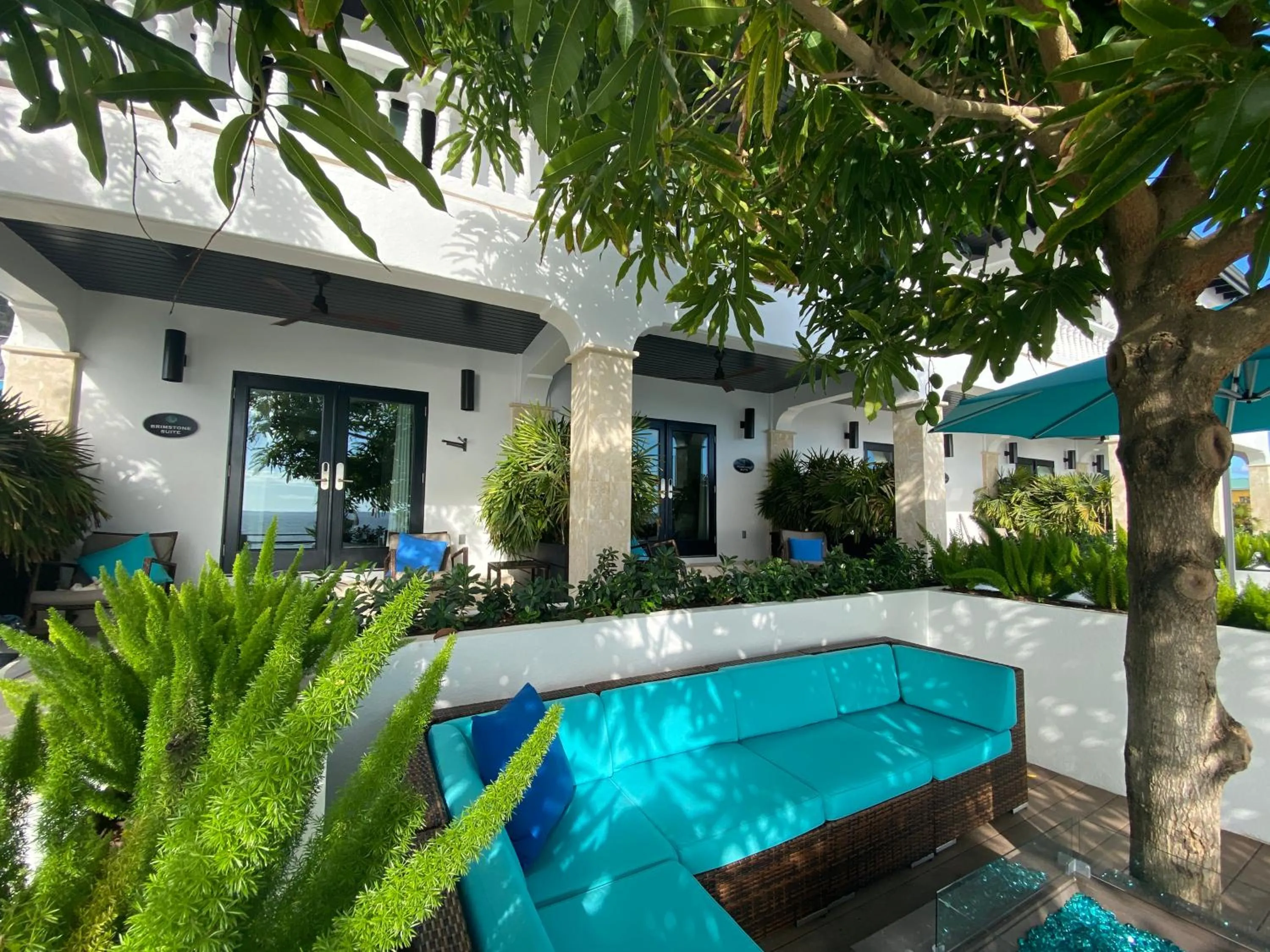 Garden view in Sunset Reef St. Kitts