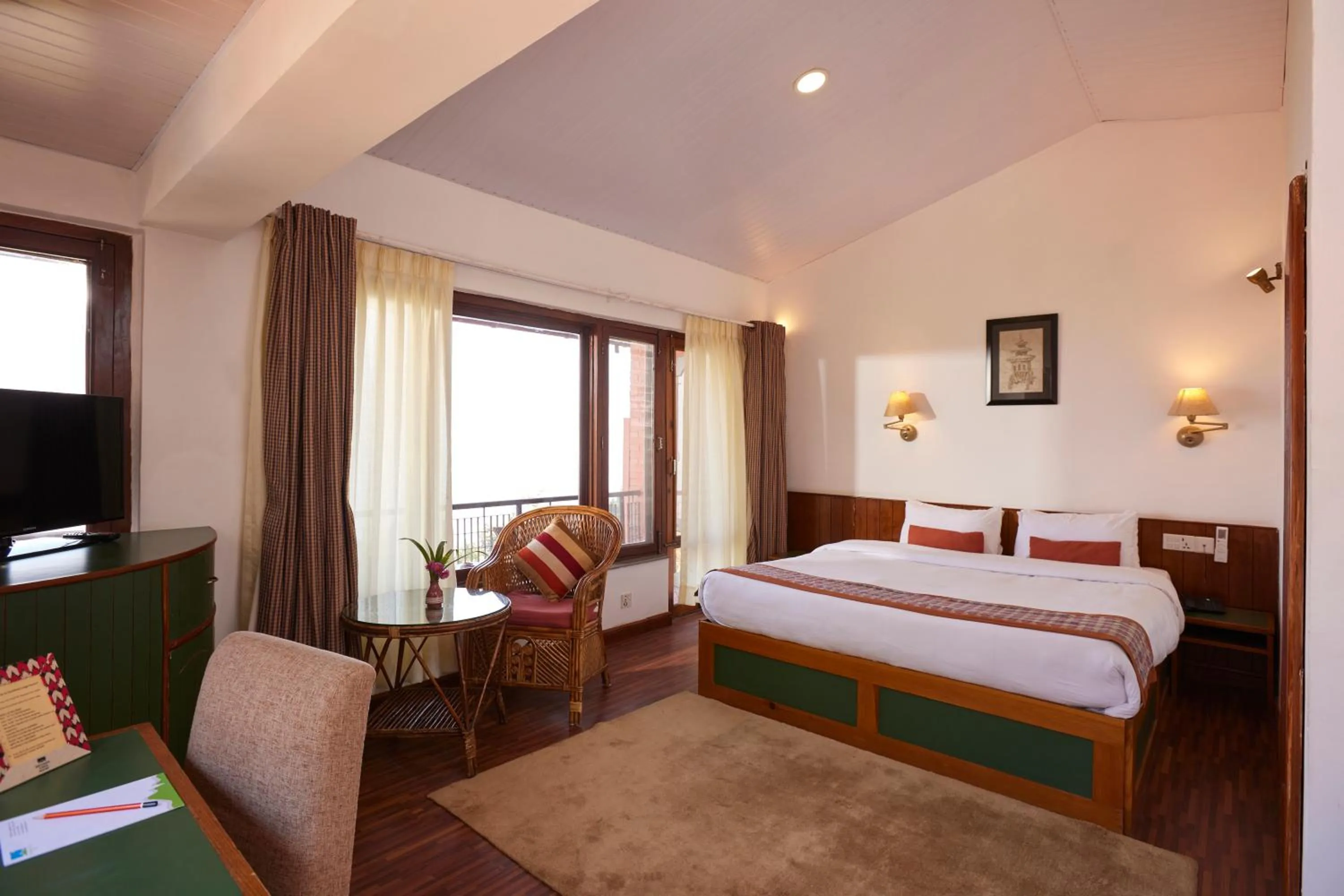Bed in Dhulikhel Lodge Resort