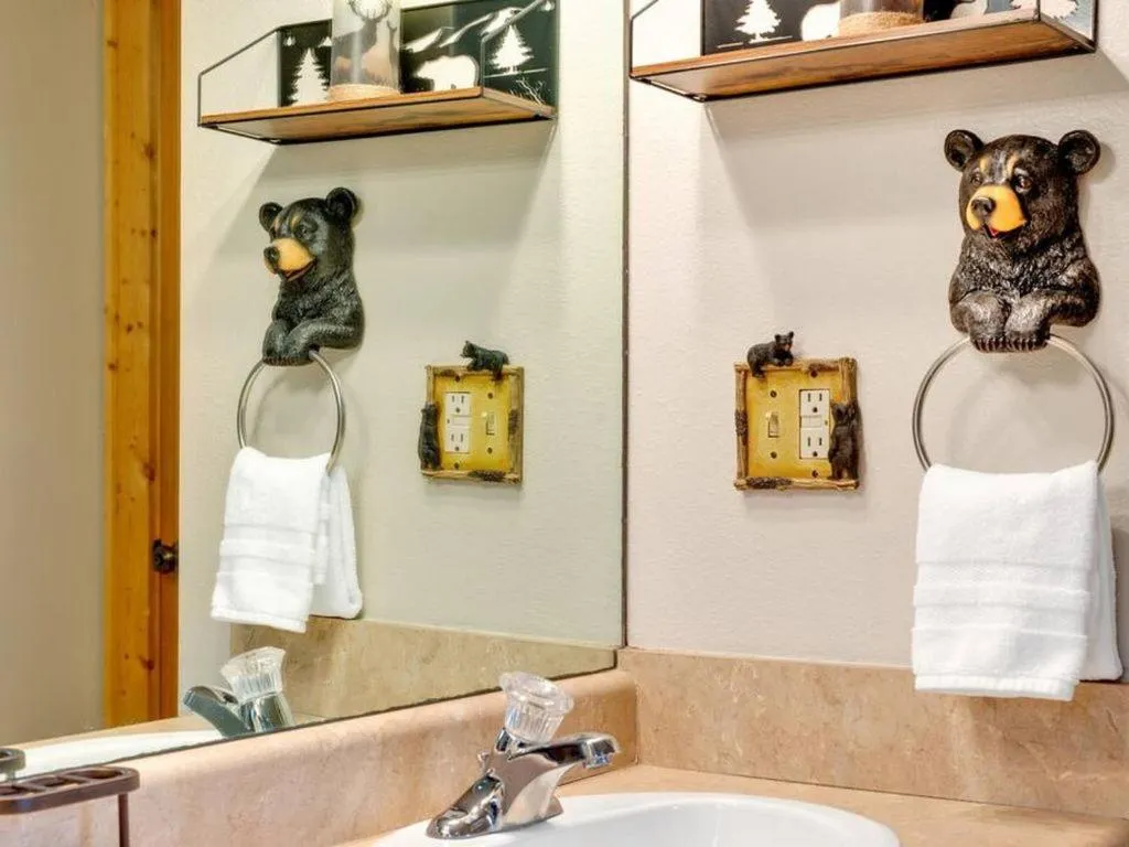 Bathroom in Soco Serene Cabin in the Heart of Maggie Valley