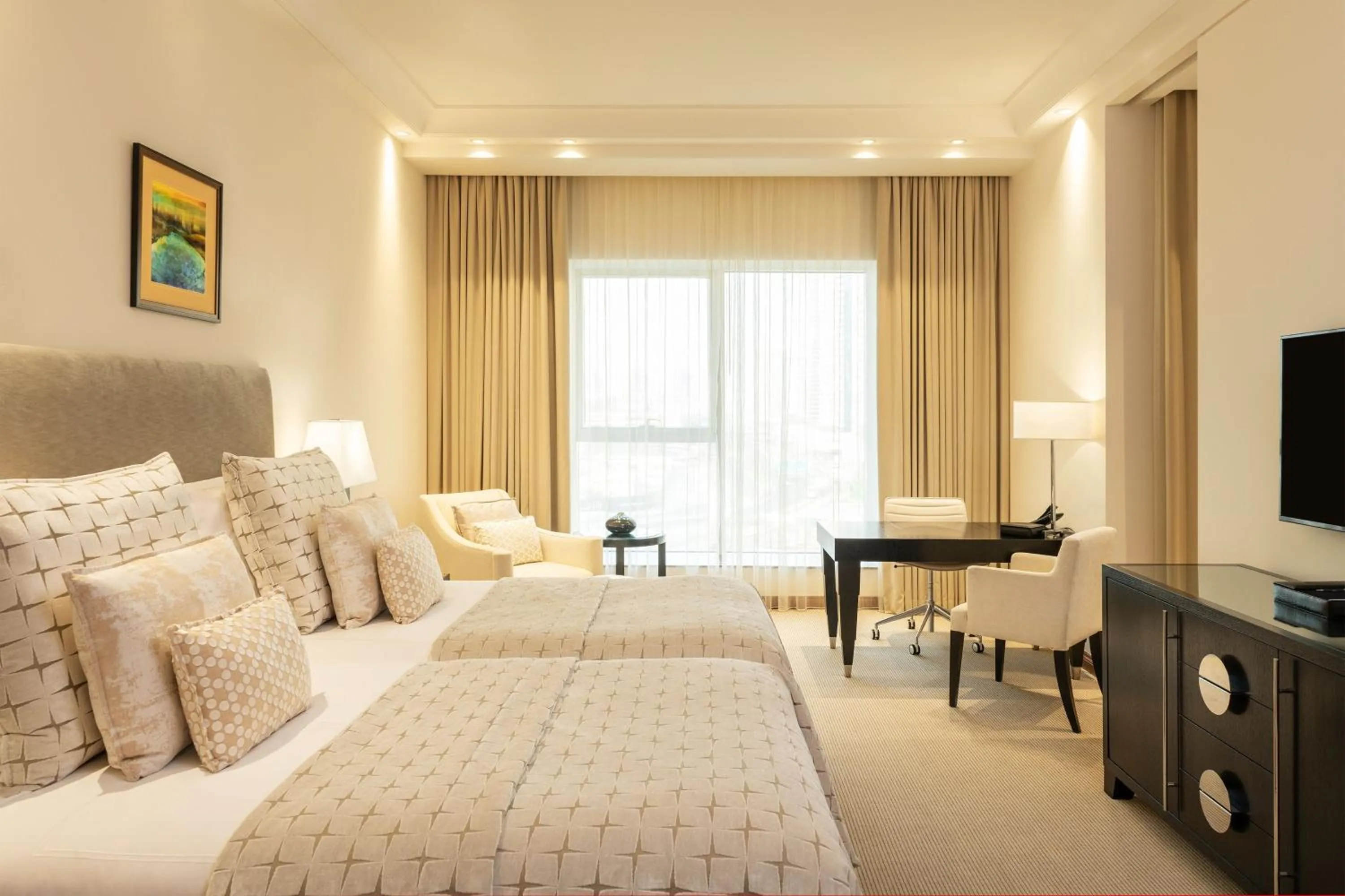 Bedroom, Bed in Grosvenor House, a Luxury Collection Hotel, Dubai