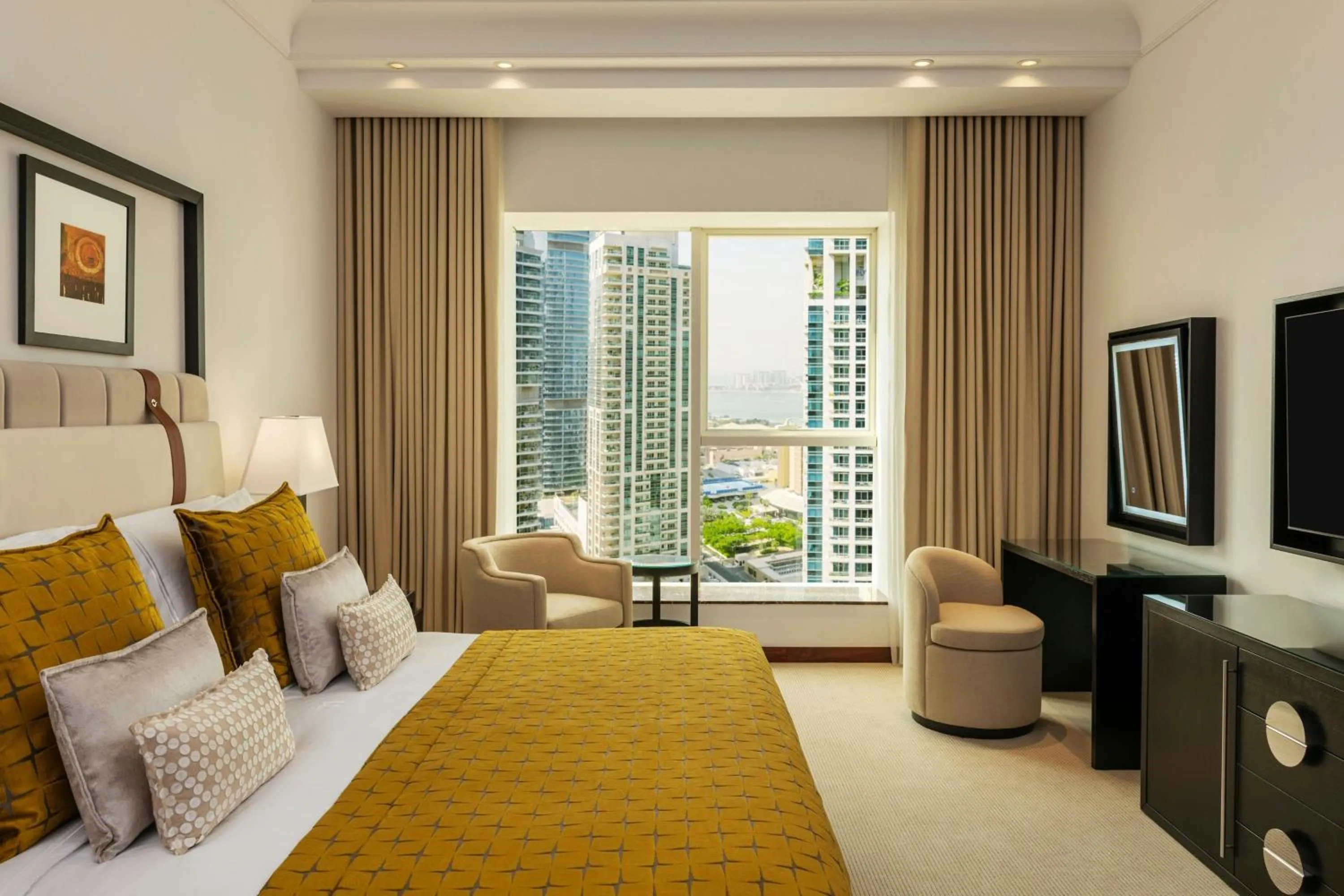 Bedroom, Bed in Grosvenor House, a Luxury Collection Hotel, Dubai