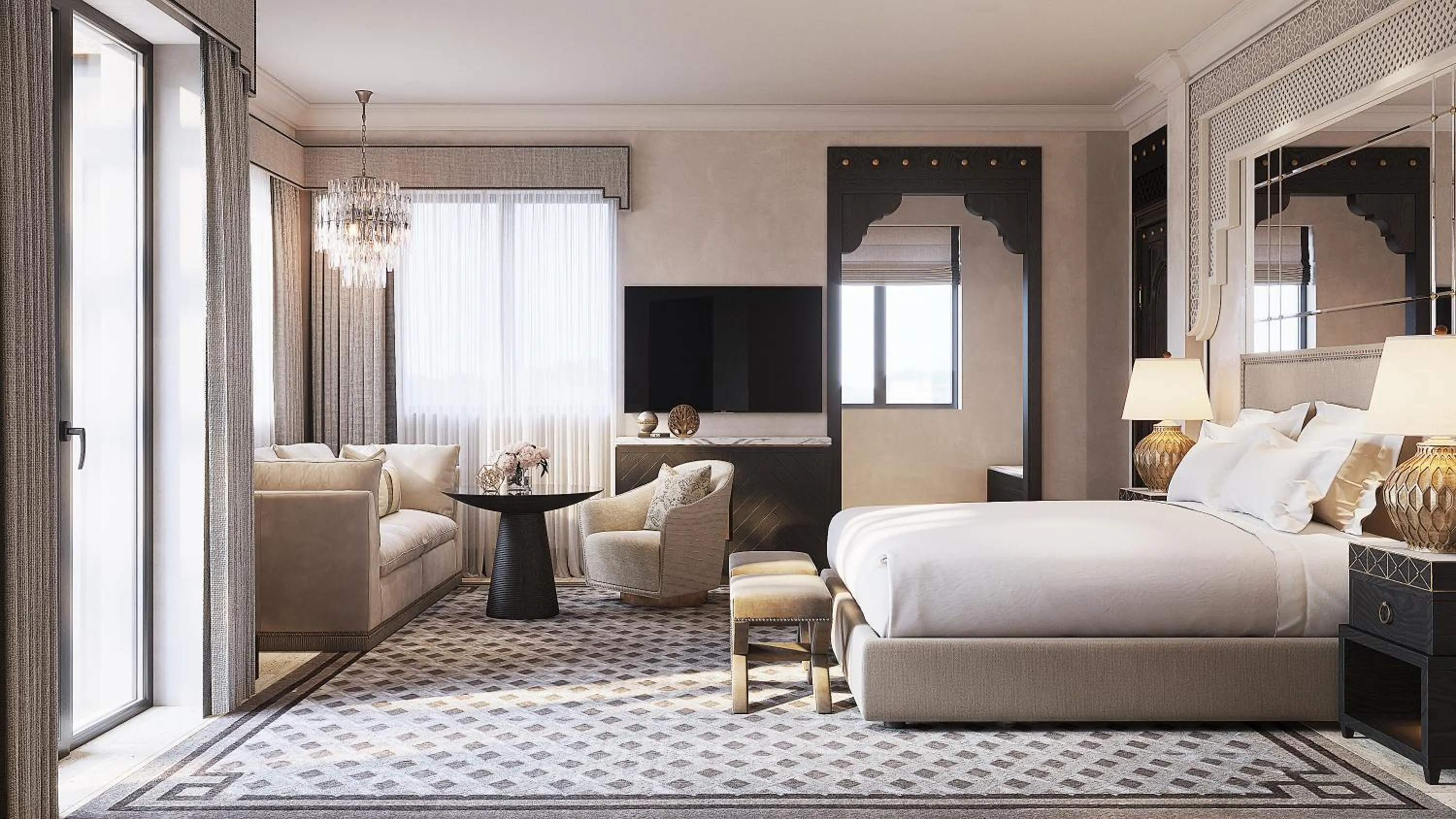 Bed in Jumeirah Dar Al Masyaf Dubai