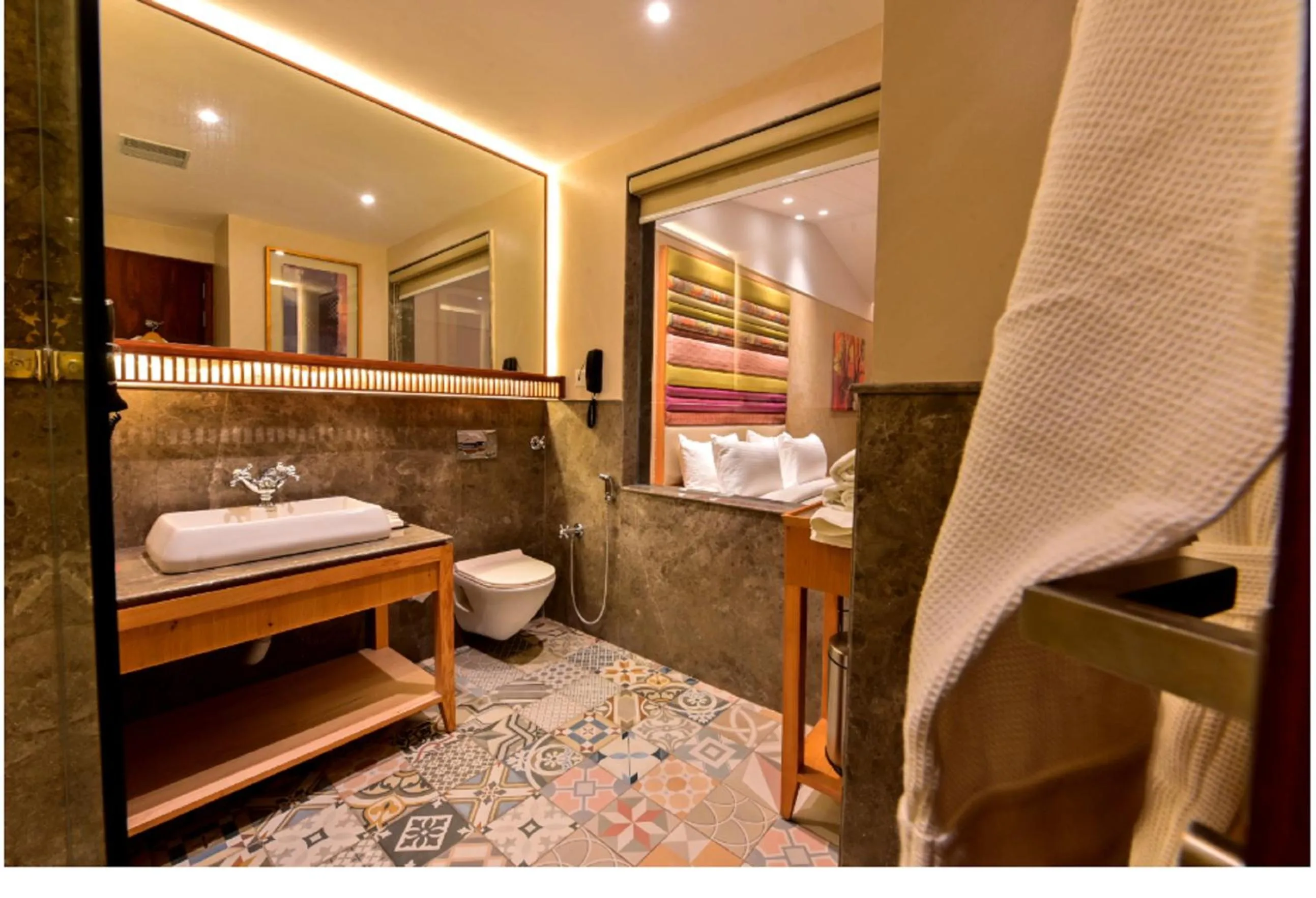 Bathroom, Bed in Four A Resort Jammu