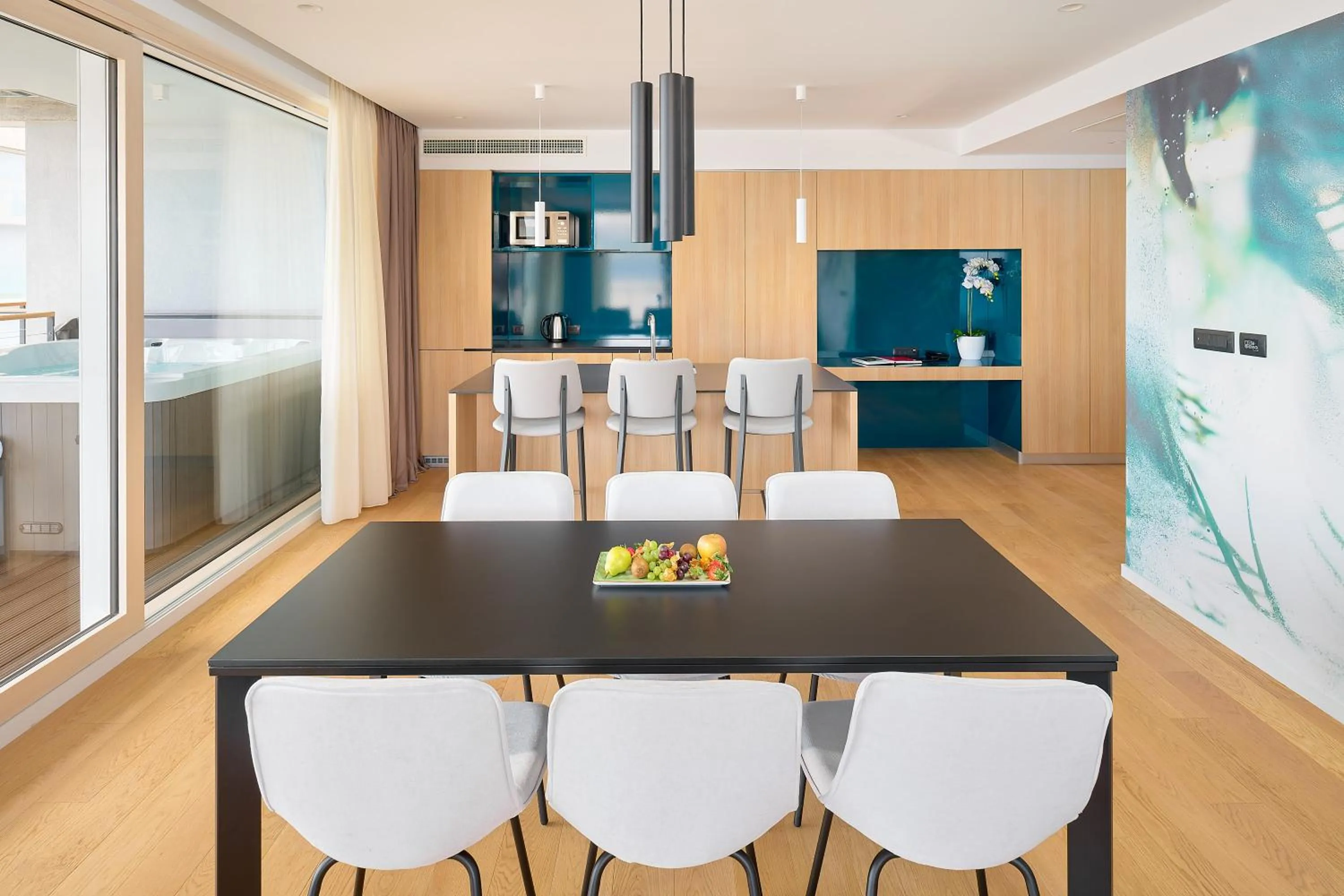 Dining area in Amphora's Garden