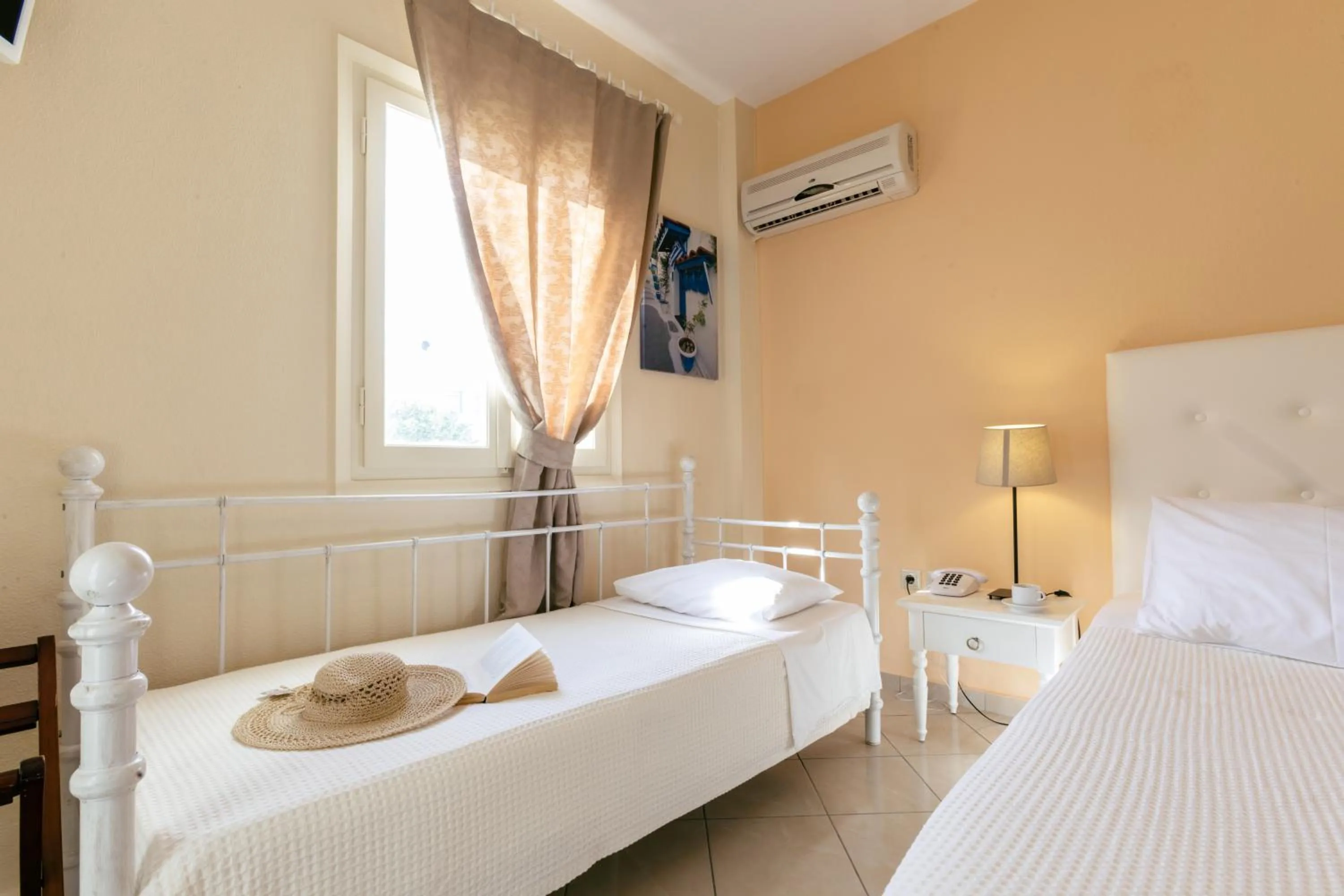 Bed in Mikri Vigla Hotel Beach Resort