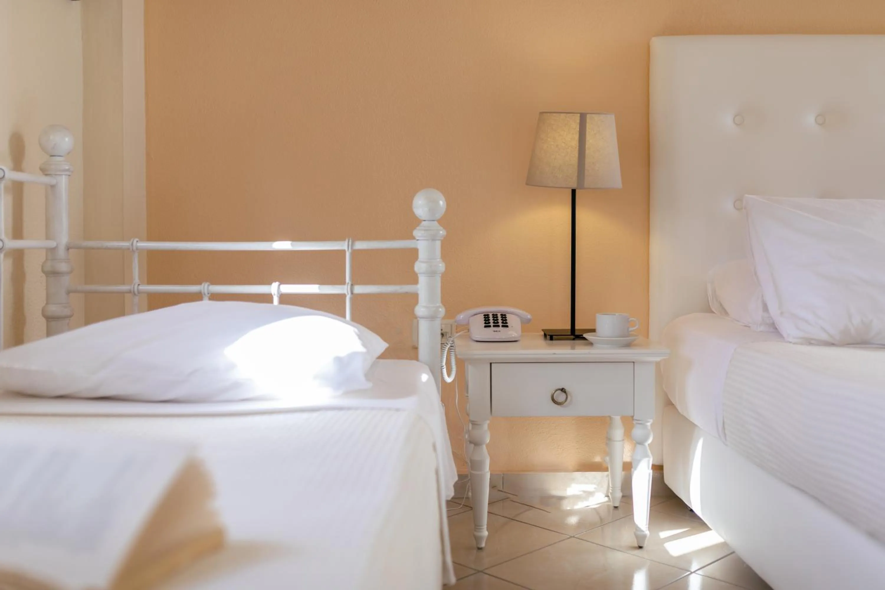 Bed in Mikri Vigla Hotel Beach Resort