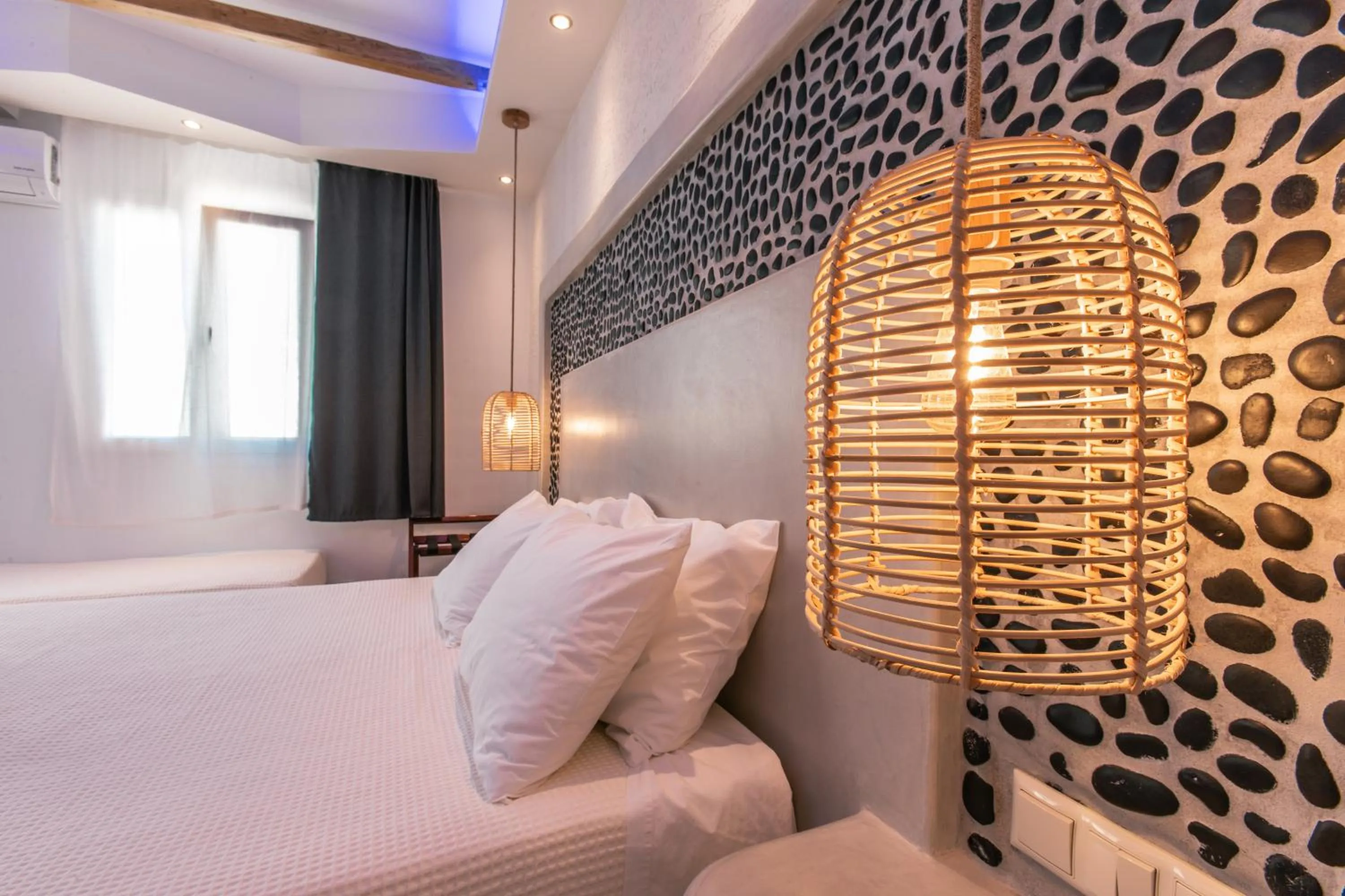 Bed in Mikri Vigla Hotel Beach Resort