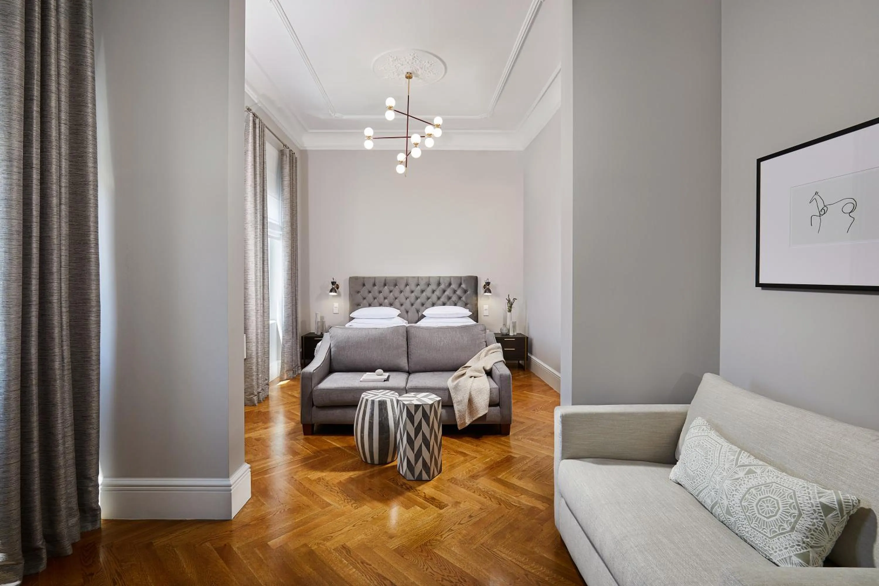 Living room, Bed in MiraMe Athens Boutique Hotel