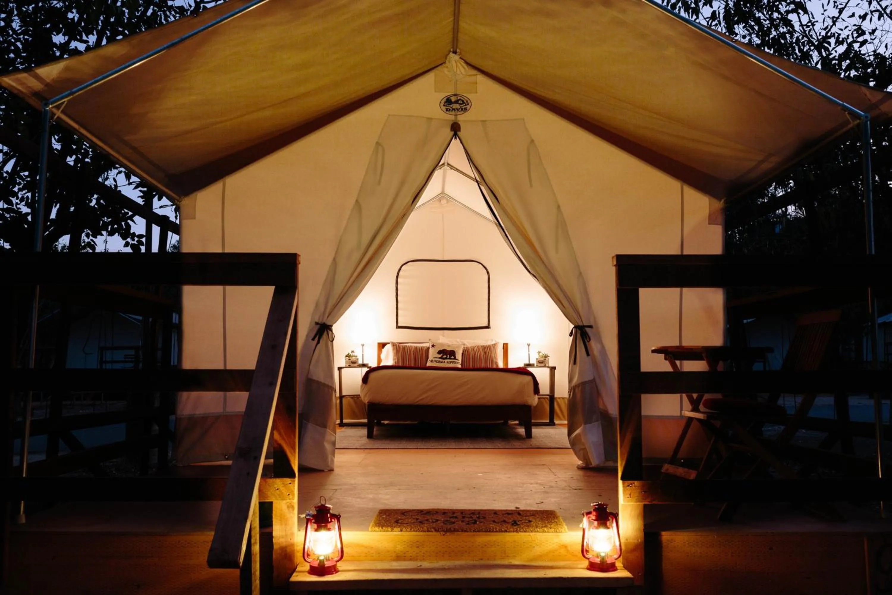 Night, Bed in Wildhaven Sonoma Glamping