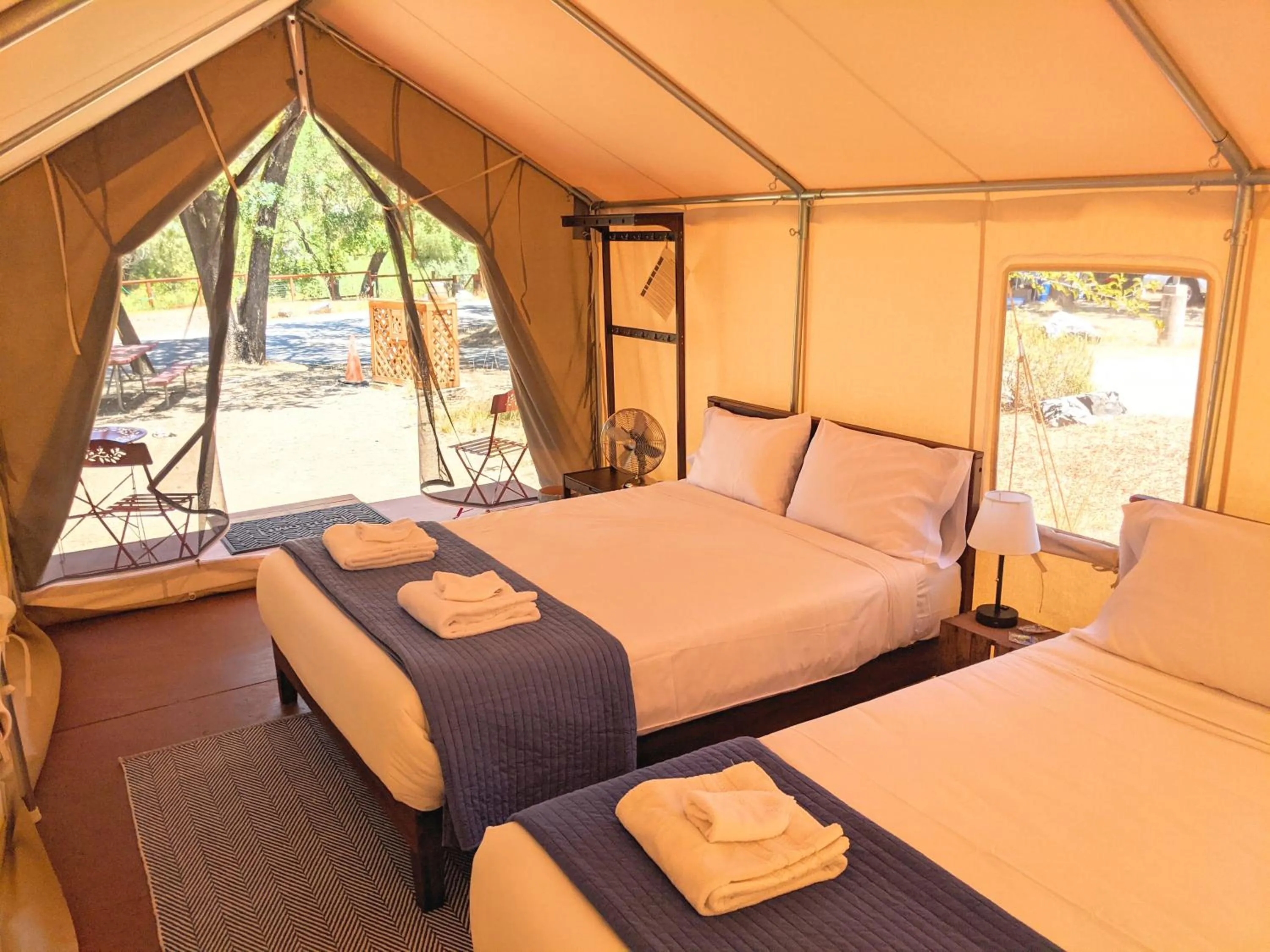 Bed in Wildhaven Sonoma Glamping
