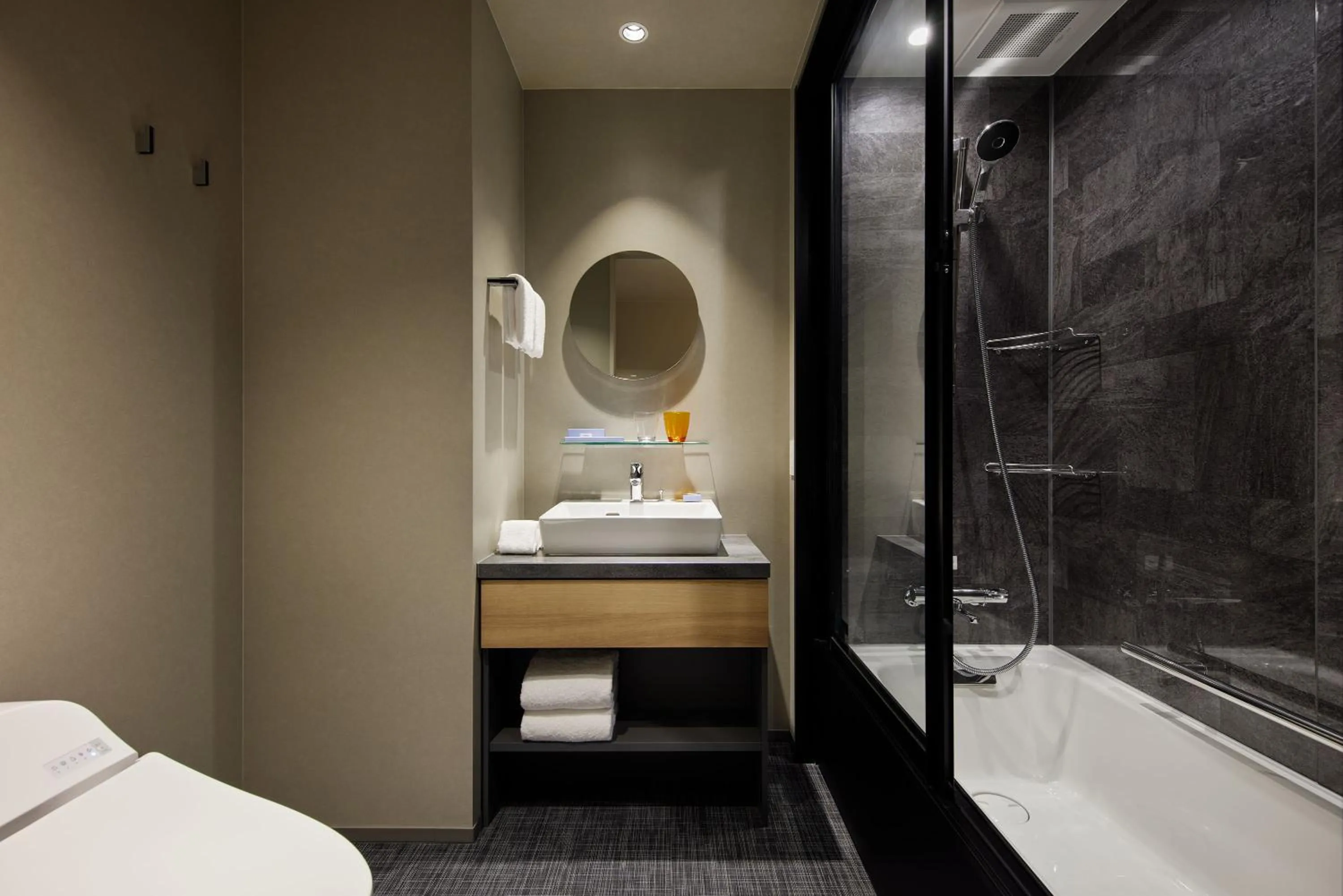Bathroom, Bed in Oakwood Hotel Oike Kyoto