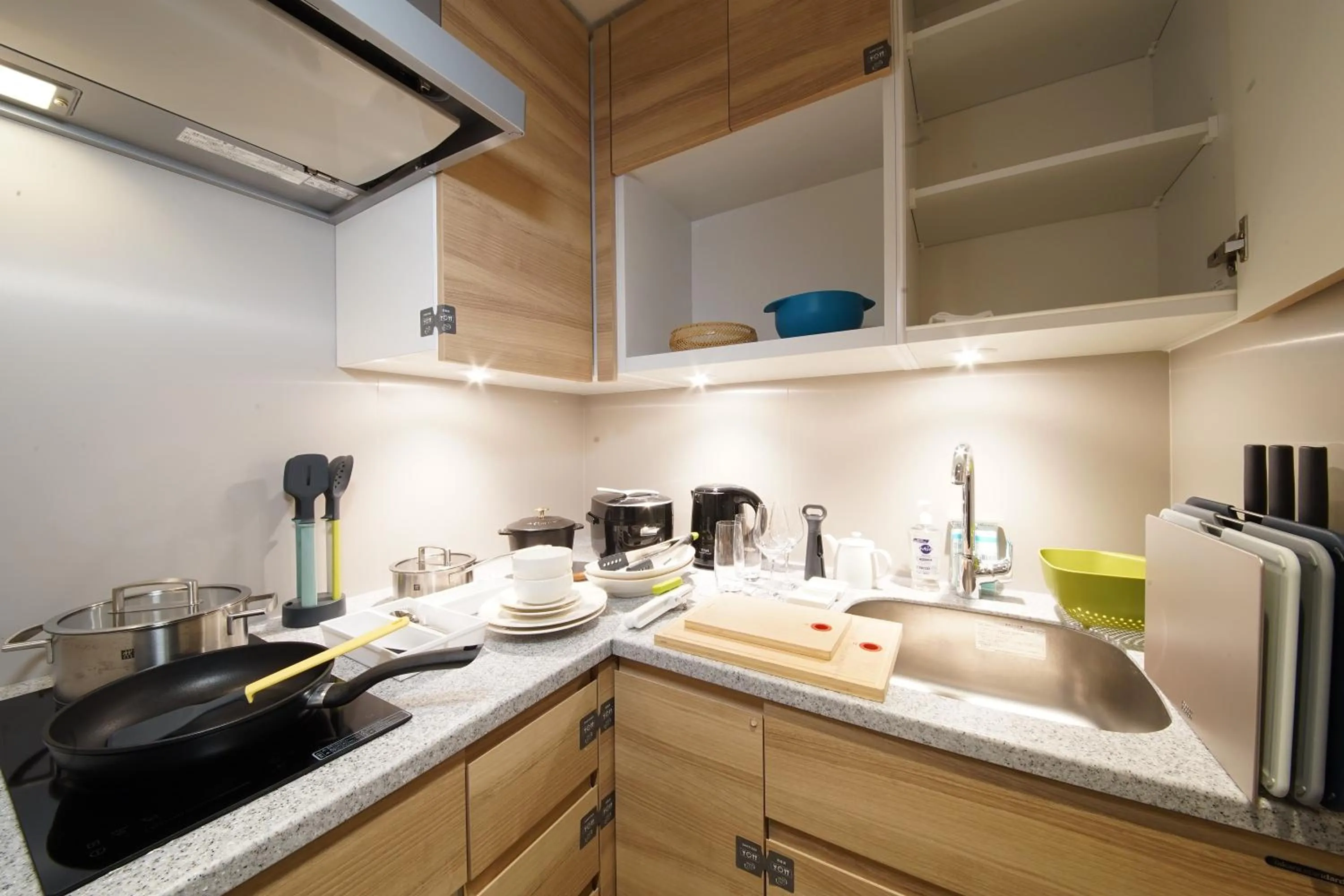 Kitchen or kitchenette in Oakwood Hotel Oike Kyoto