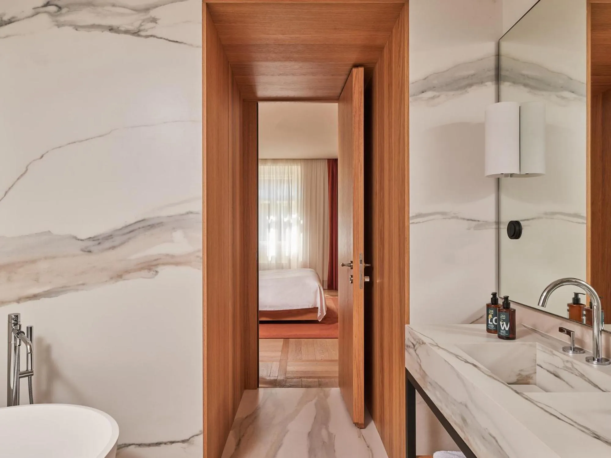 Bathroom, Bed in The Julius Prague