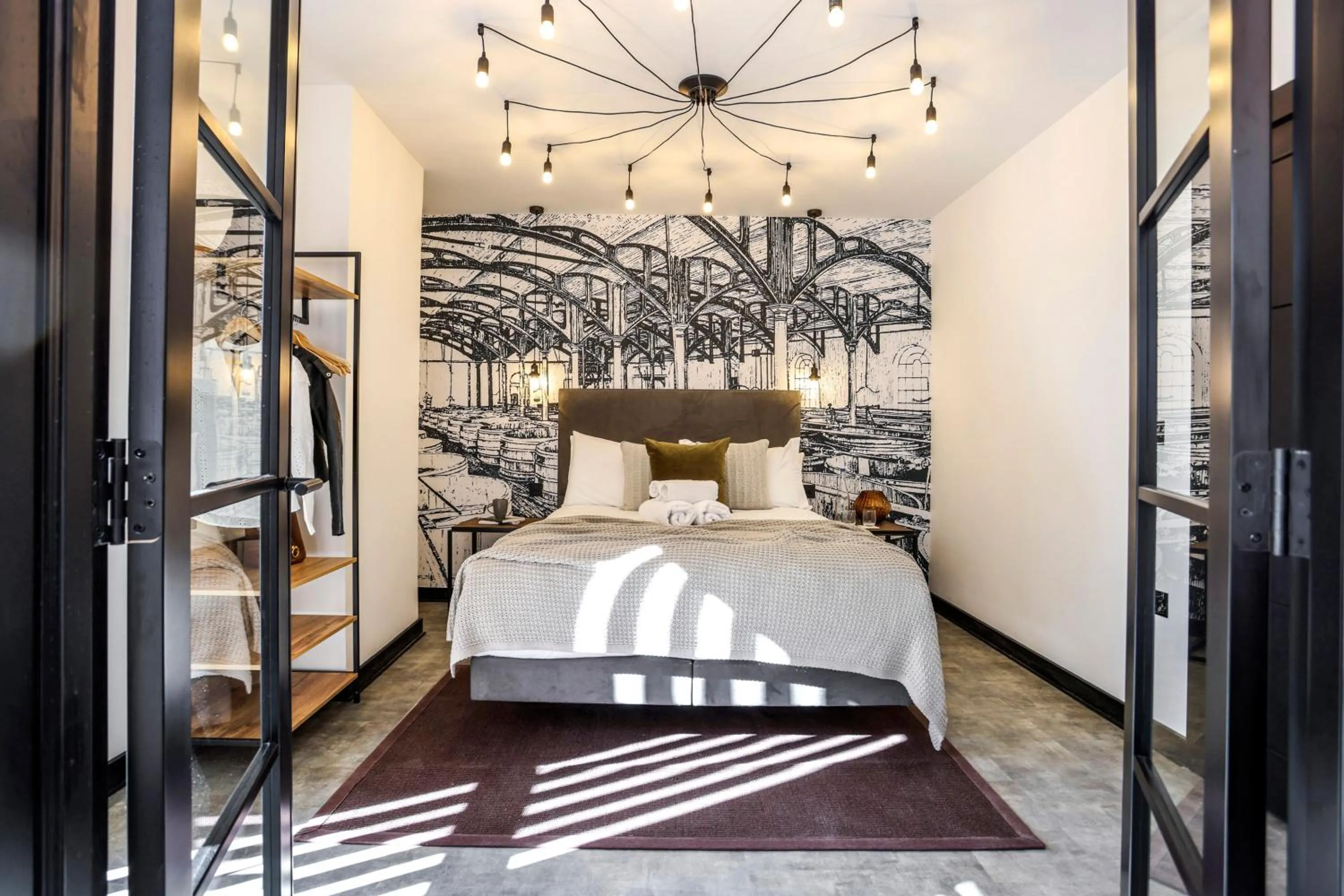 Bed in The Brewers Rooms Contemporary Aparthotel