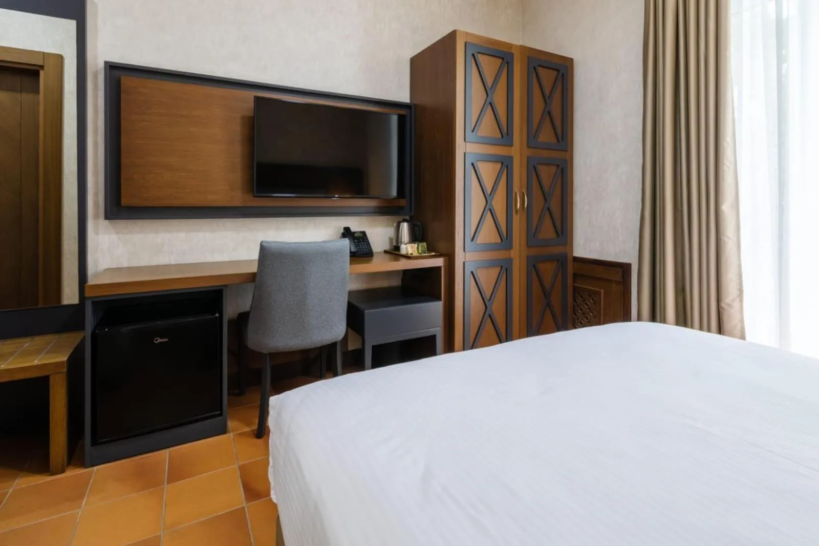 Bed in Hotel Chateau Kvirike