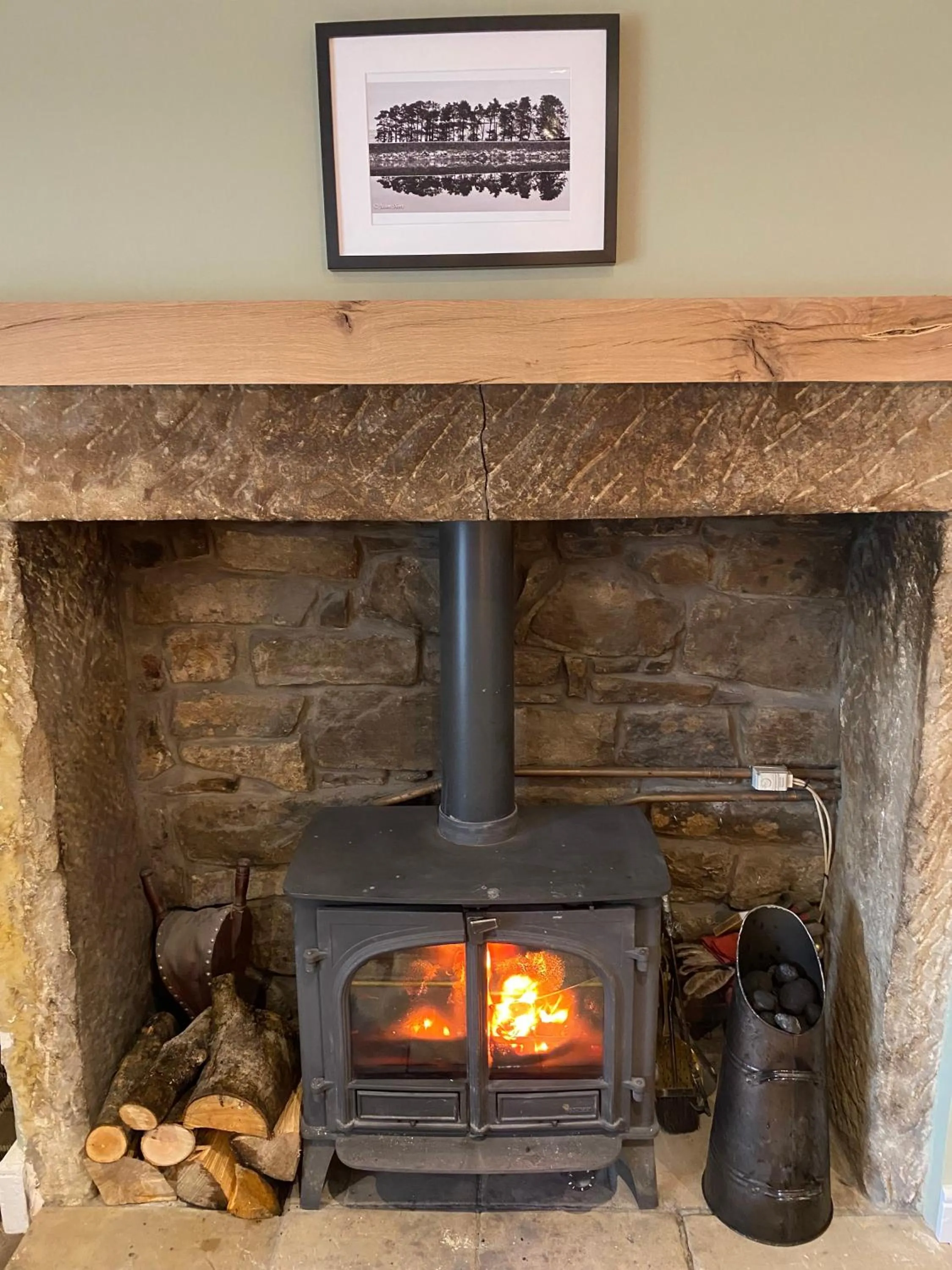 fireplace in The Gun at Ridsdale
