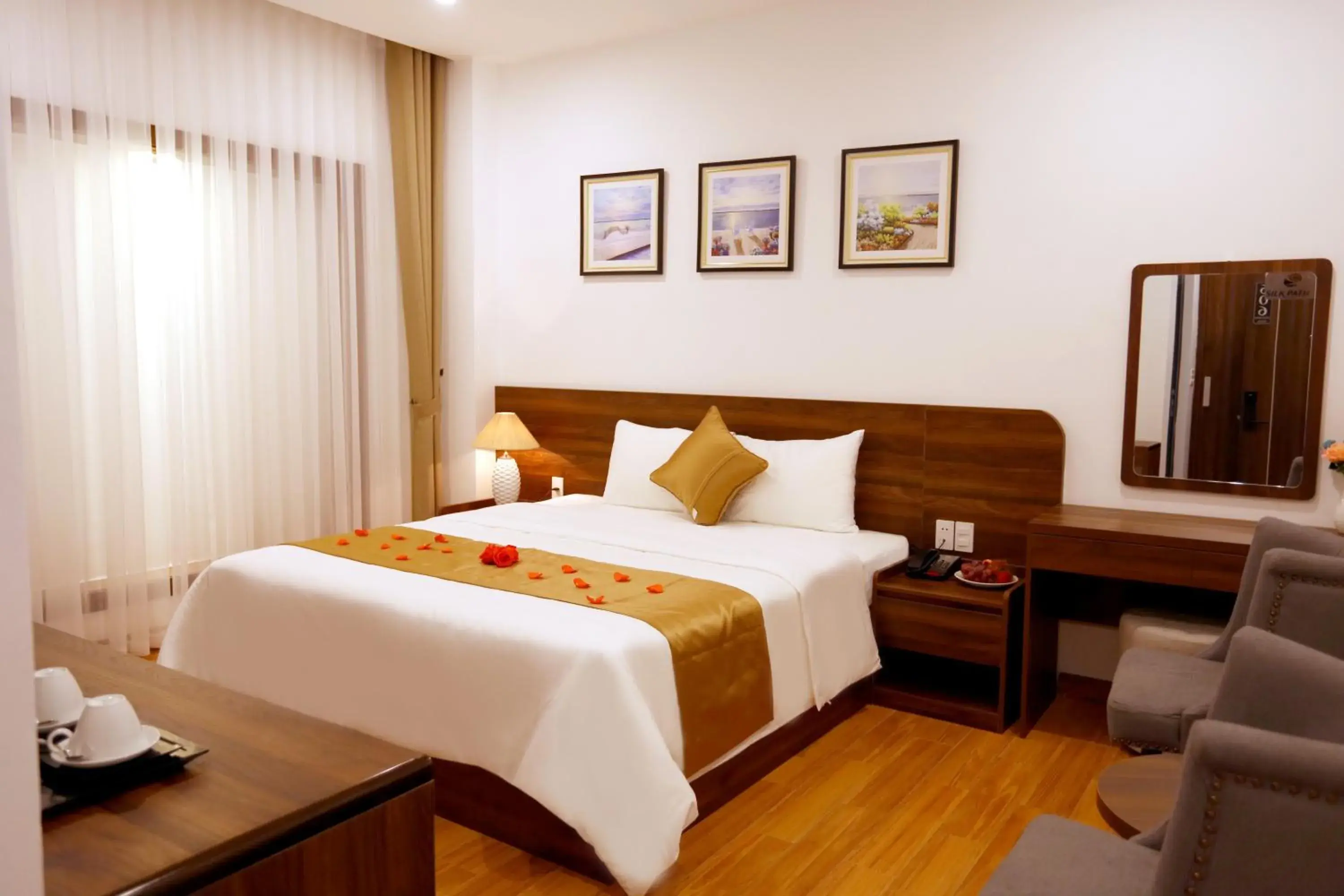 Bed in Silk River Hotel Ha Giang Bed in Silk River Hotel Ha Giang