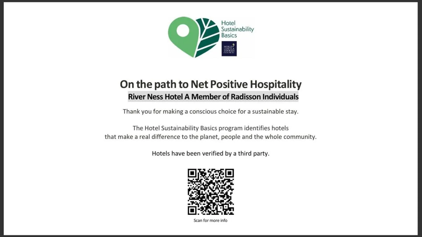 Certificate/Award in River Ness Hotel, a member of Radisson Individuals