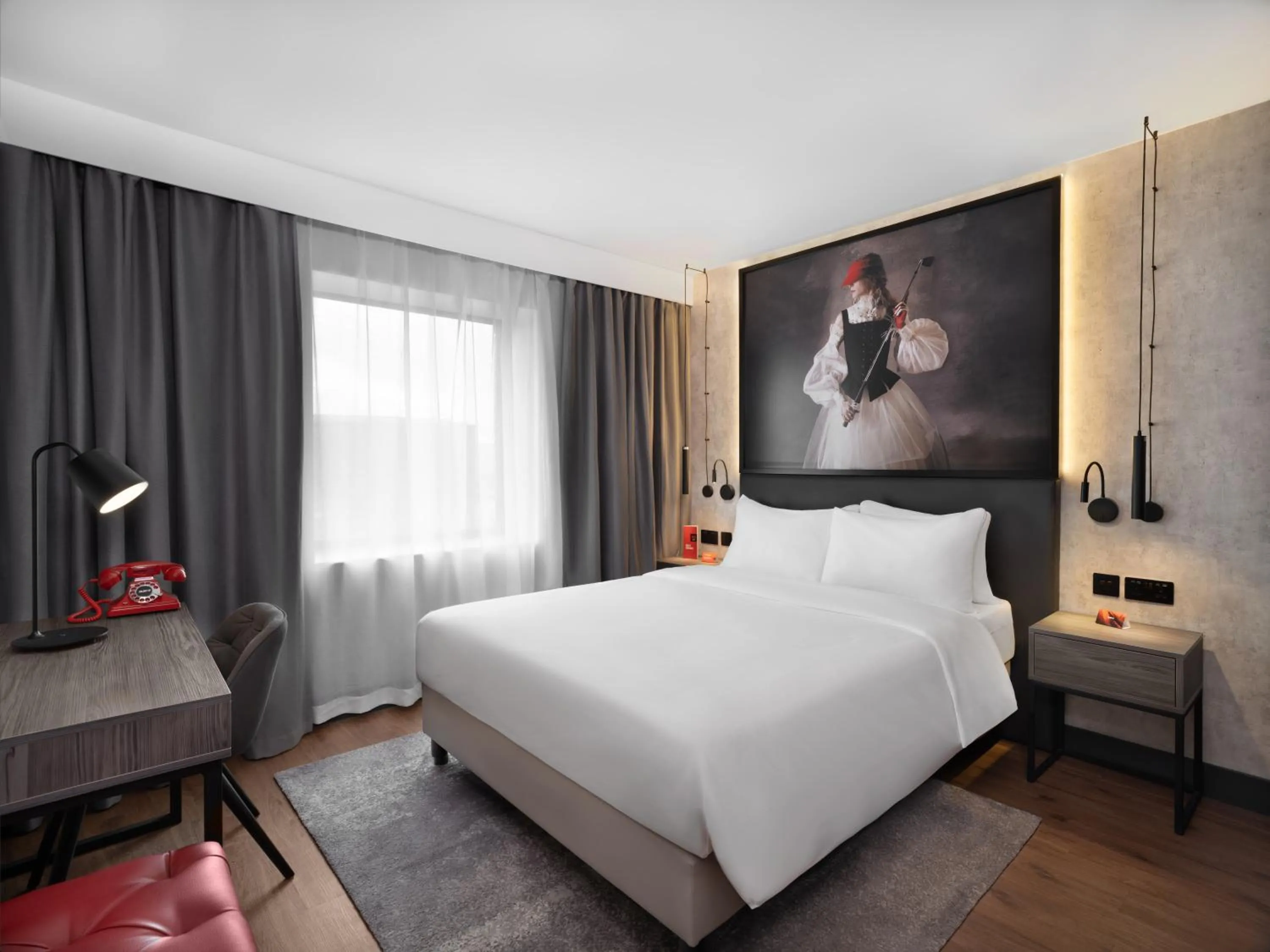 Bed in Radisson RED London Gatwick Airport