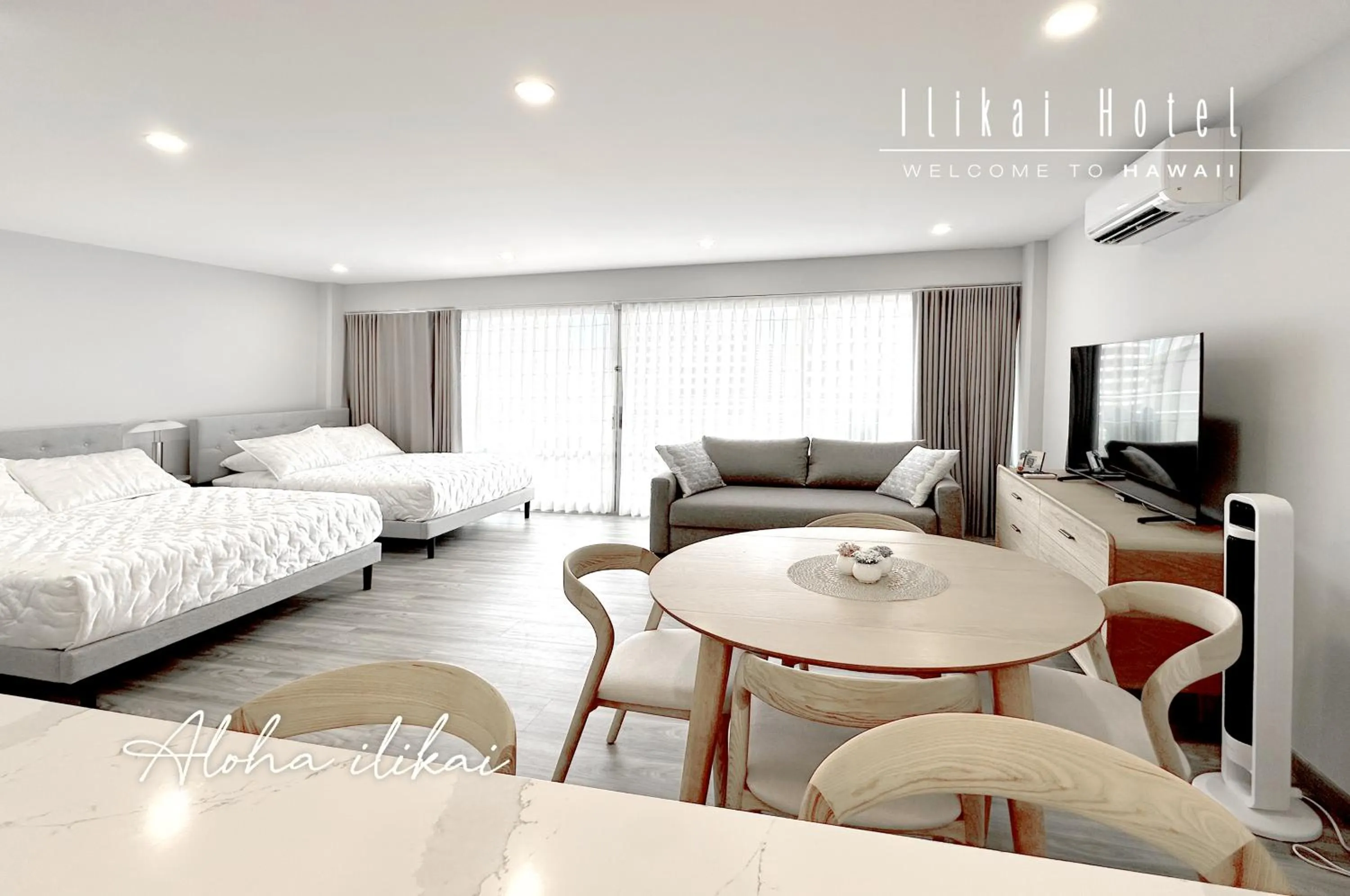 Bed in New Aloha Waikiki Ilikai Hotel Condo Free Parking