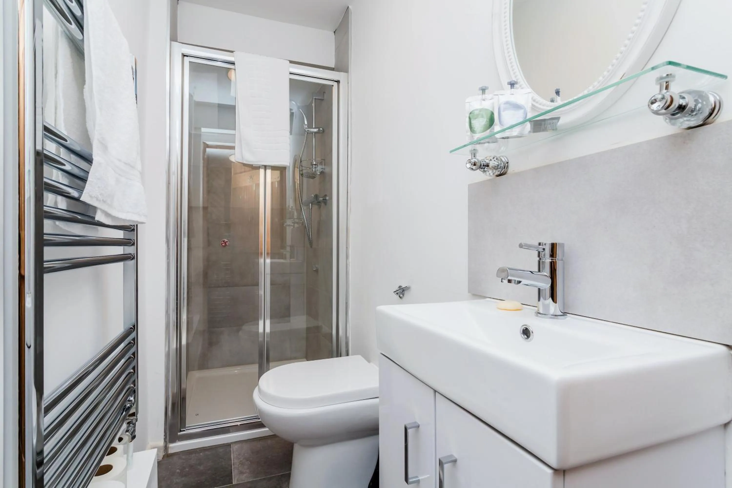 Shower in Dyke Farm Barn near Brighton by Huluki Sussex Stays