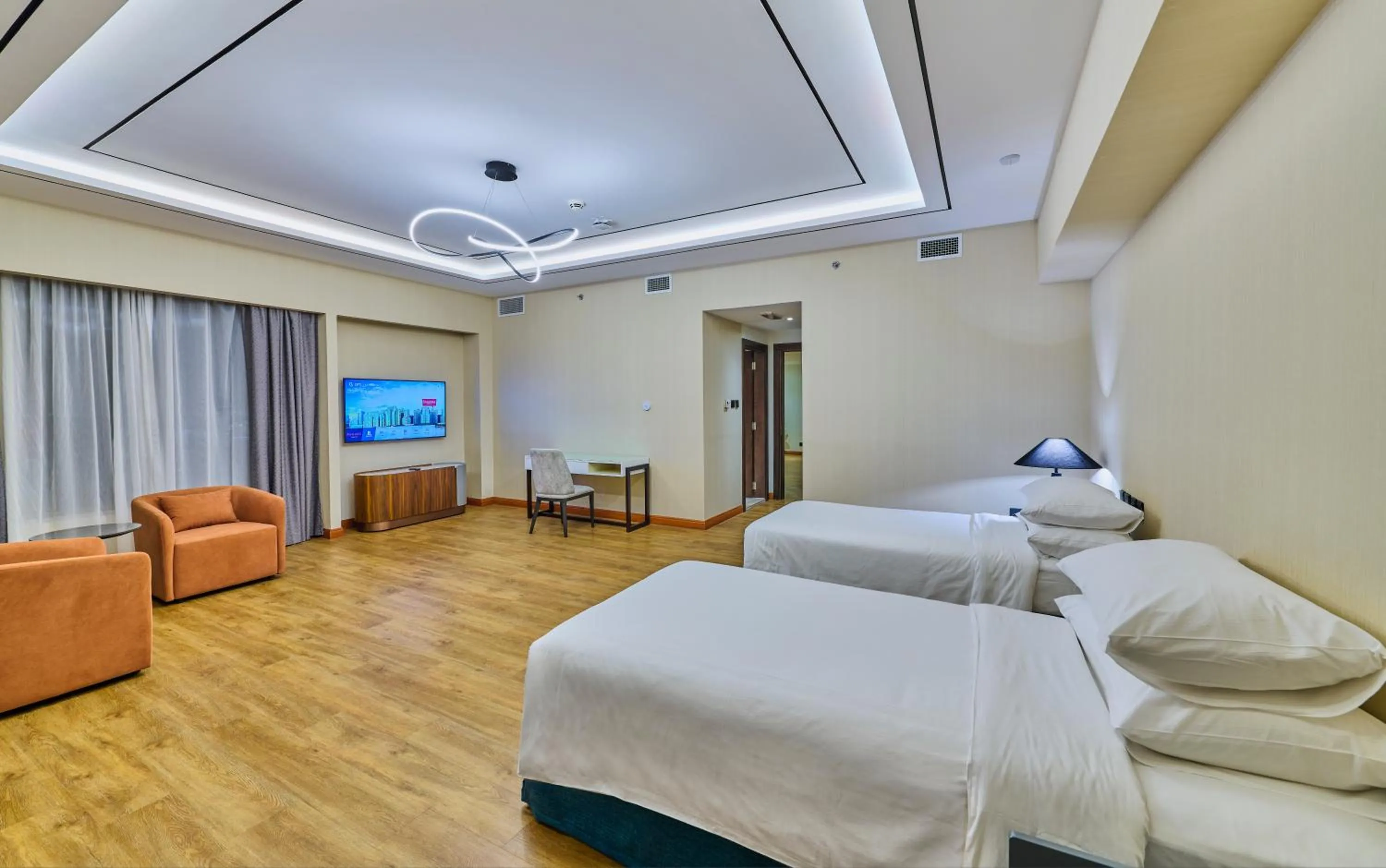 Bed in Ramada Hotel, Suites and Apartments by Wyndham Dubai JBR