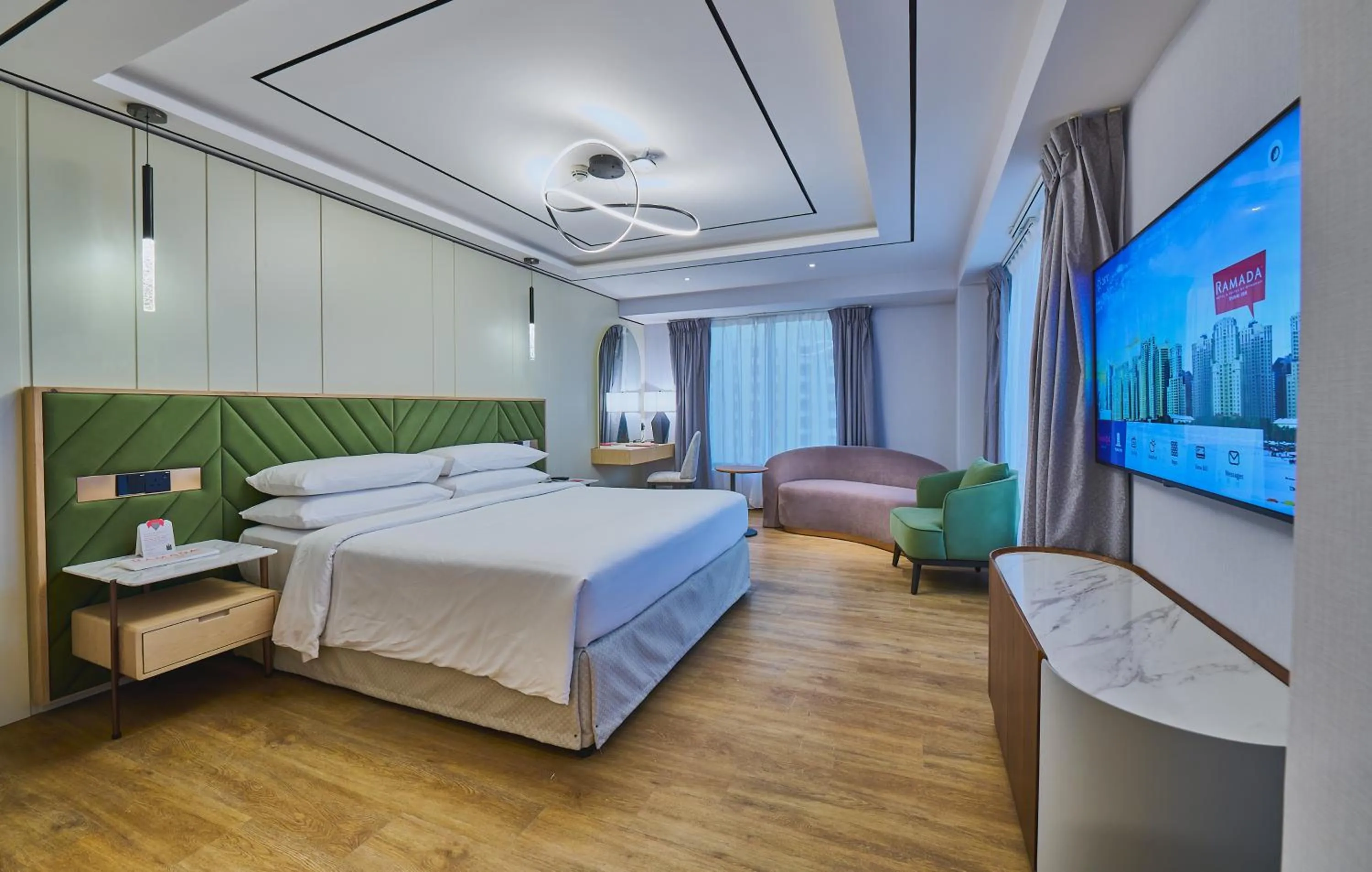 Bed in Ramada Hotel, Suites and Apartments by Wyndham Dubai JBR