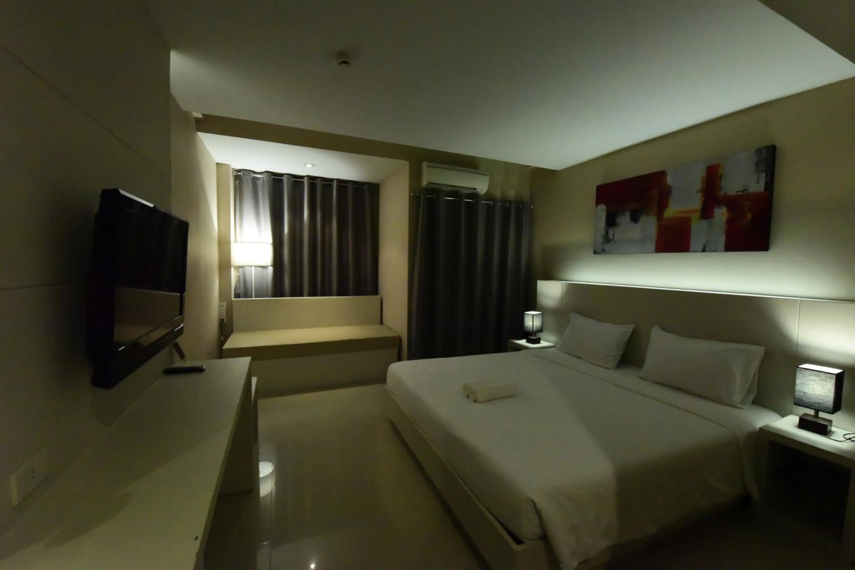 Bed in Trendy Hotel