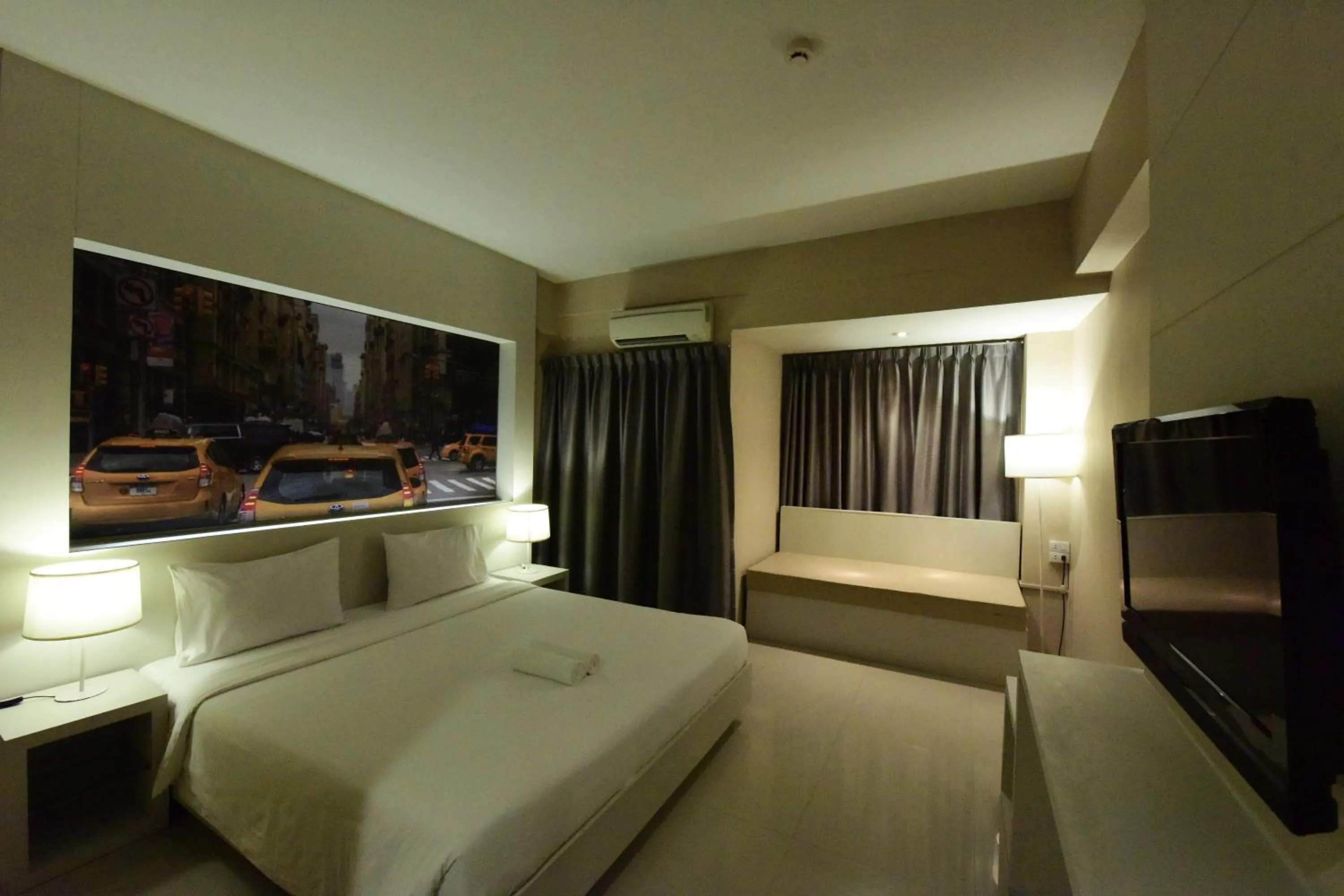 Bed in Trendy Hotel