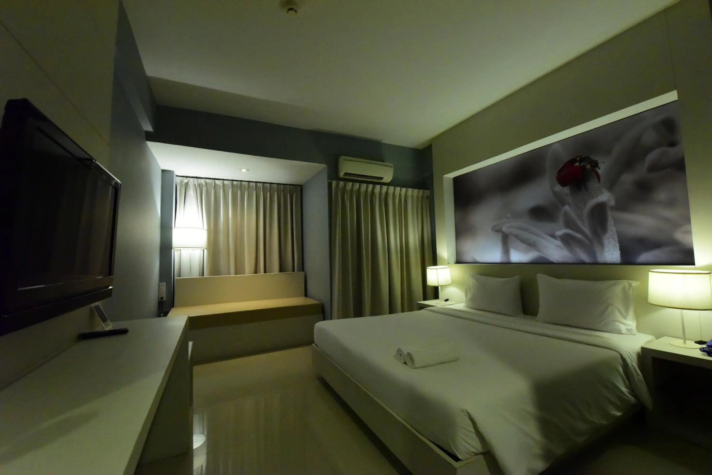 Bed in Trendy Hotel