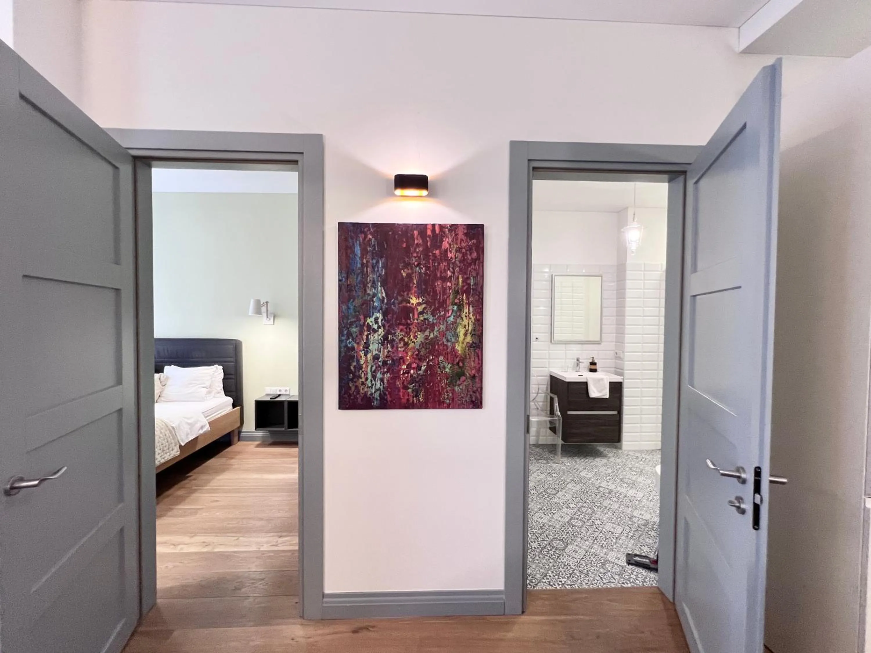 Living room, Bed in Vilnius Apartments & Suites – Old Town