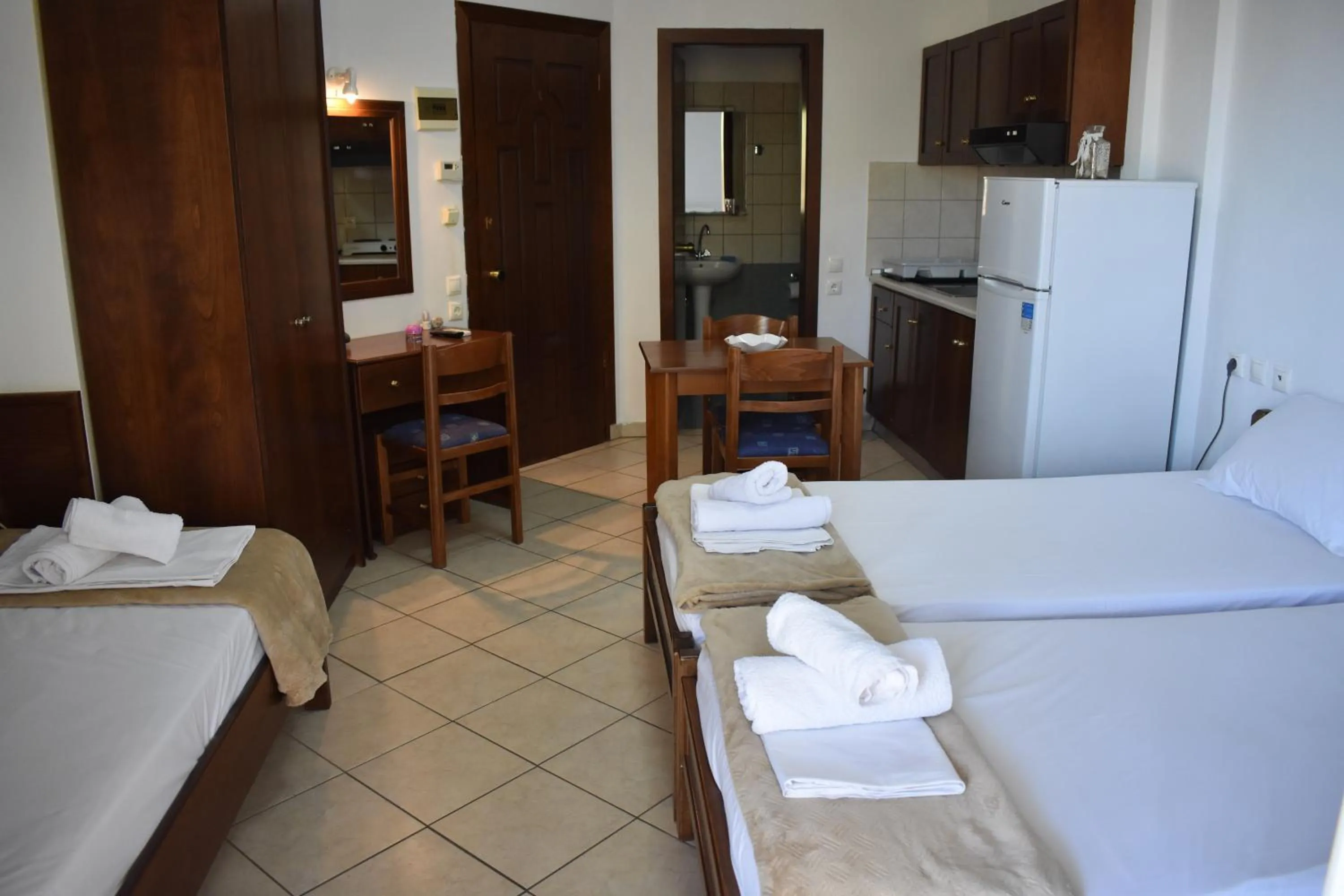 Bed in Galanis Studios and Apartments