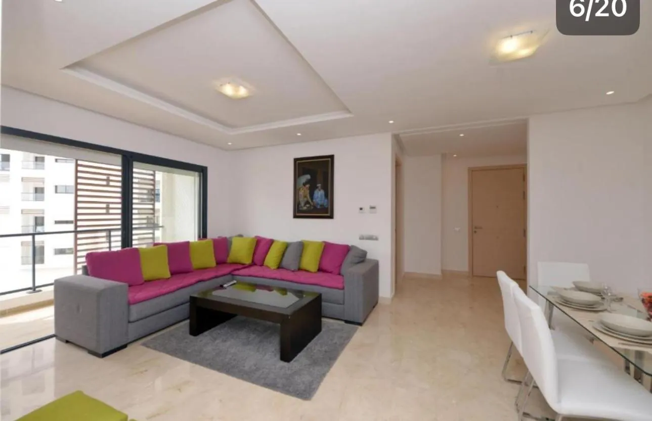 Seating area in Prestigia Rabat Hay Riad Premium Apartments près stade foot My abdellah