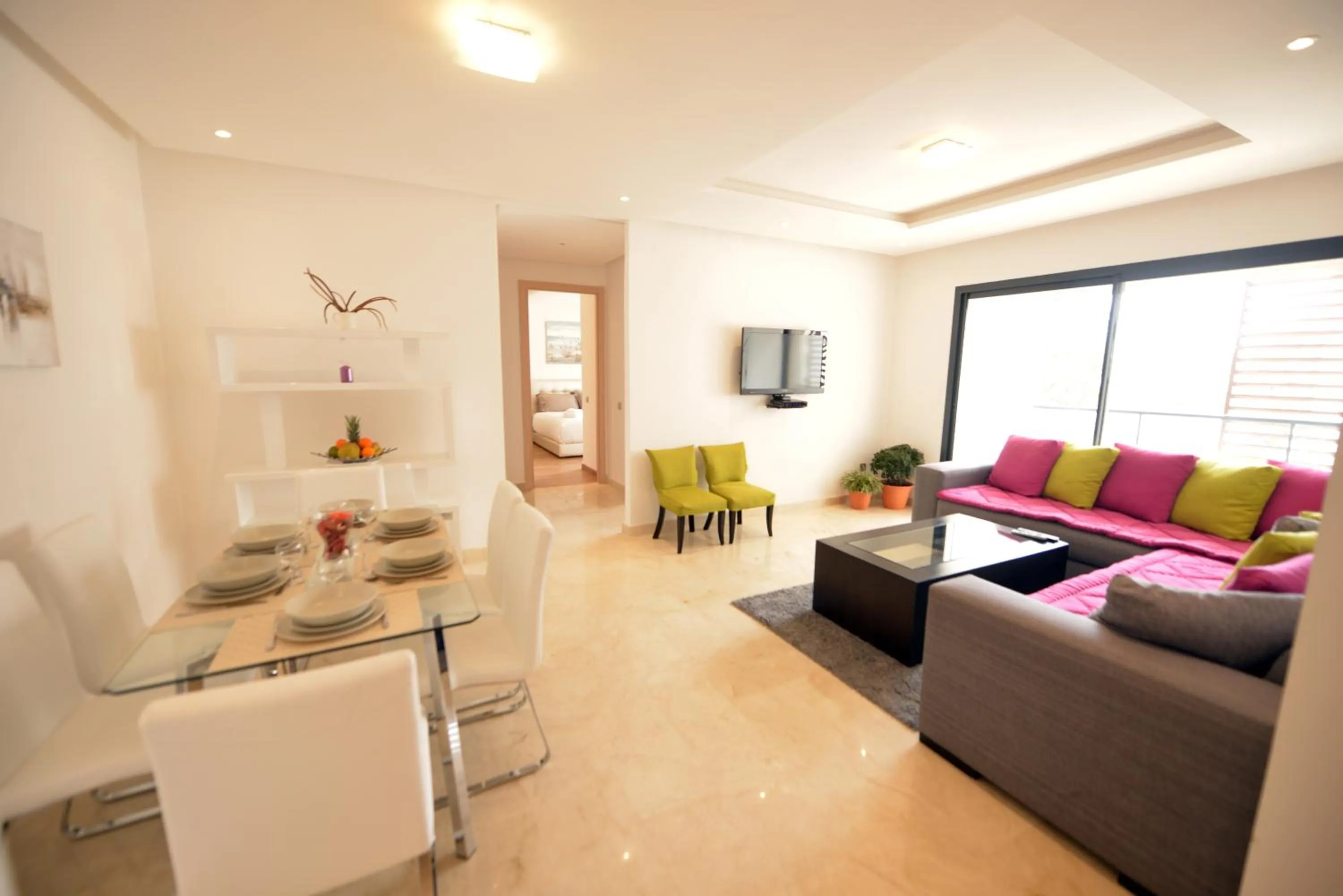 Living room in Prestigia Rabat Hay Riad Premium Apartments près stade foot My abdellah