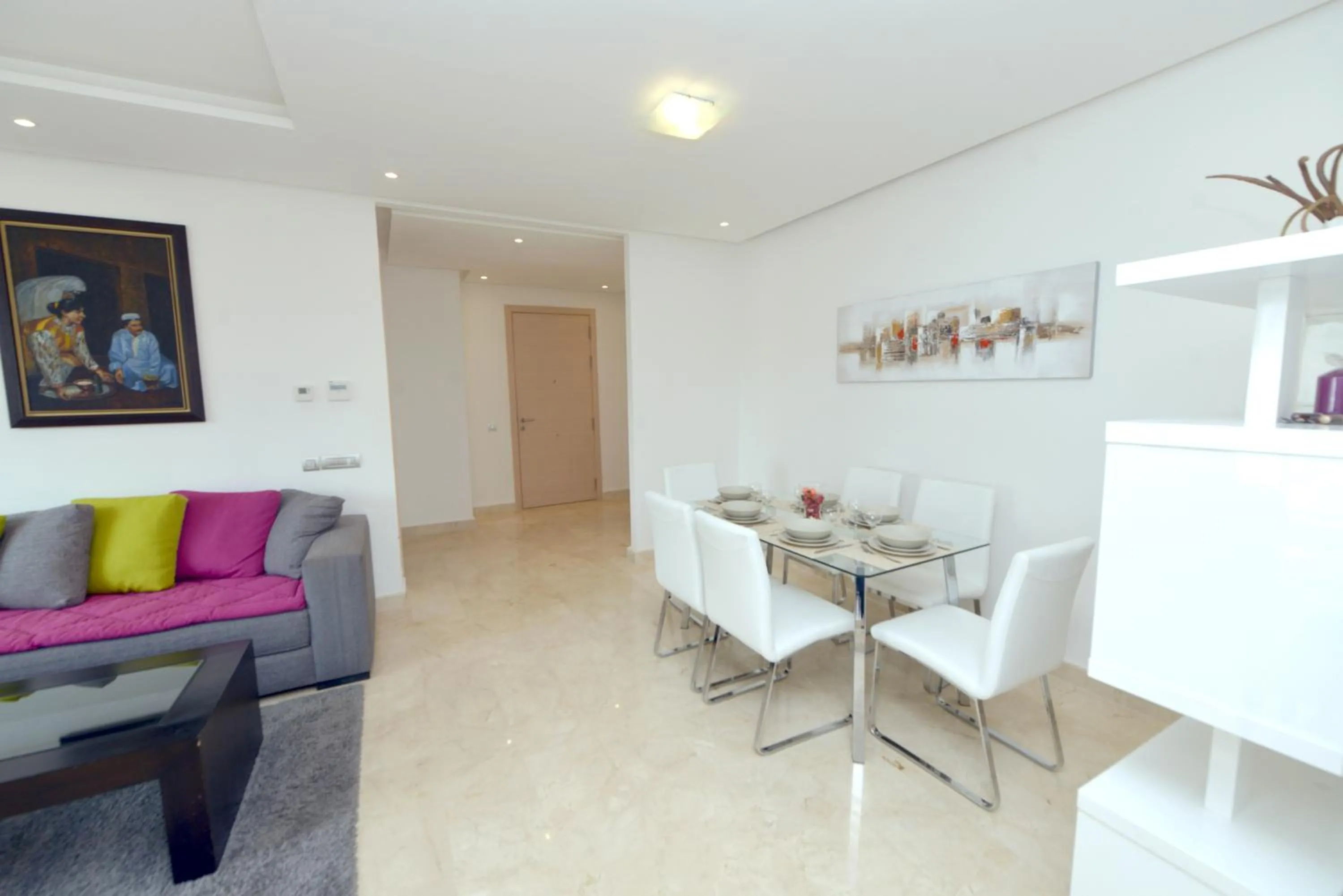 Living room in Prestigia Rabat Hay Riad Premium Apartments près stade foot My abdellah