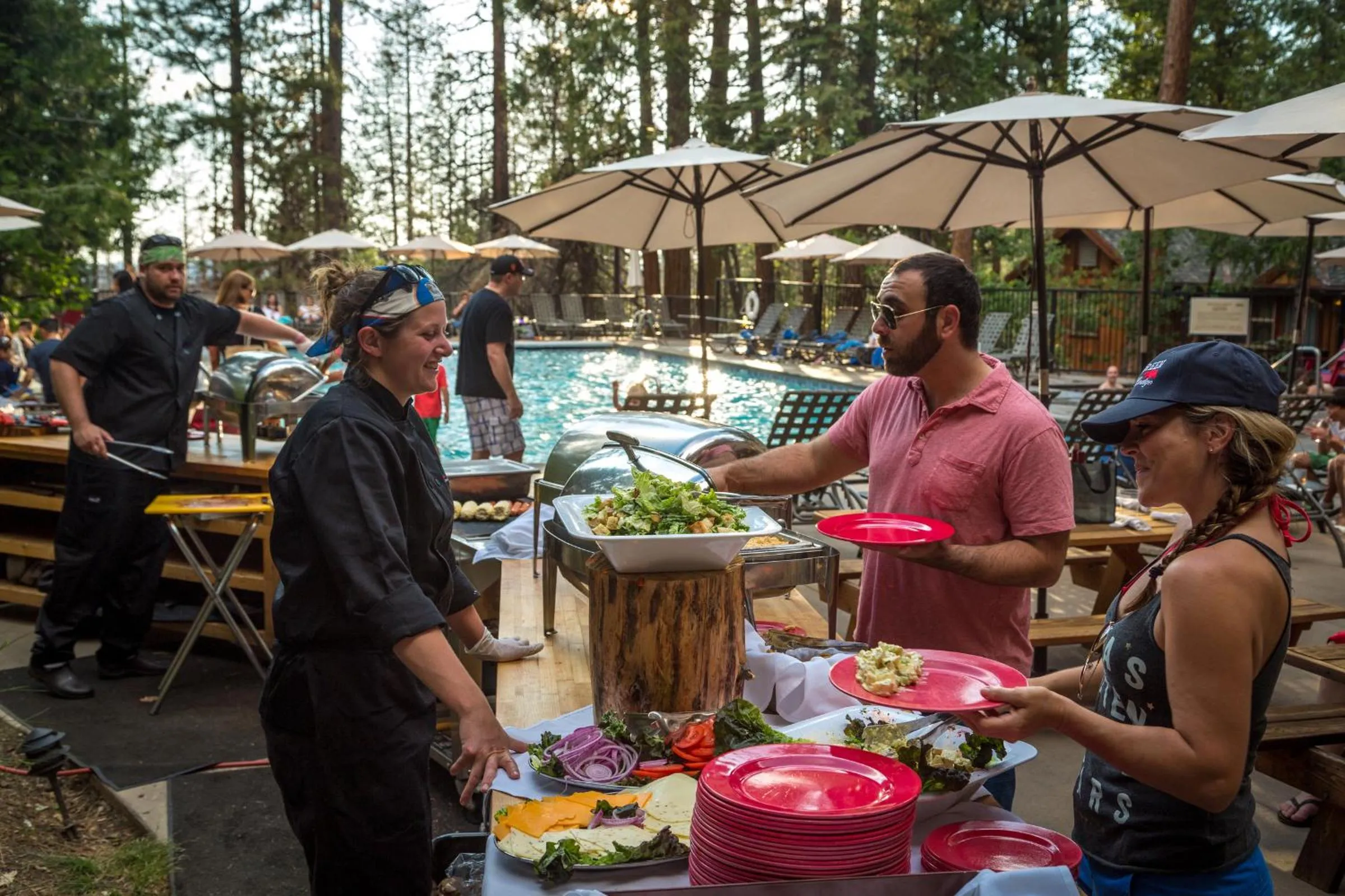Staff in Evergreen Lodge at Yosemite