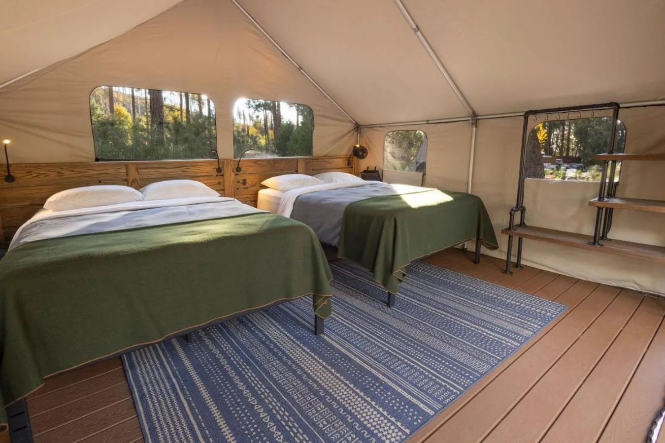 Bed in Evergreen Lodge at Yosemite