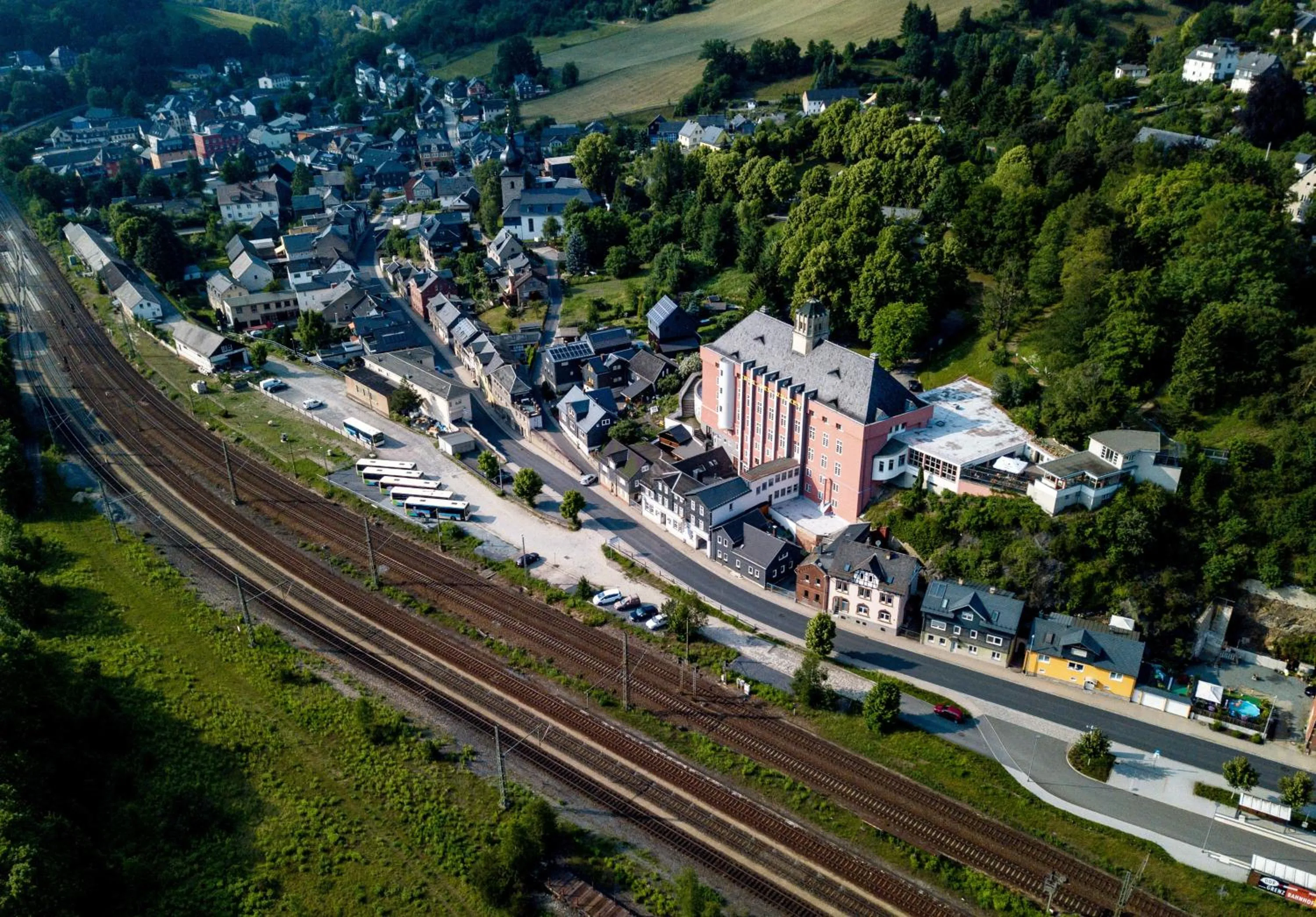 Bird's eye view in Haus des Volkes - Das Bauhaushotel