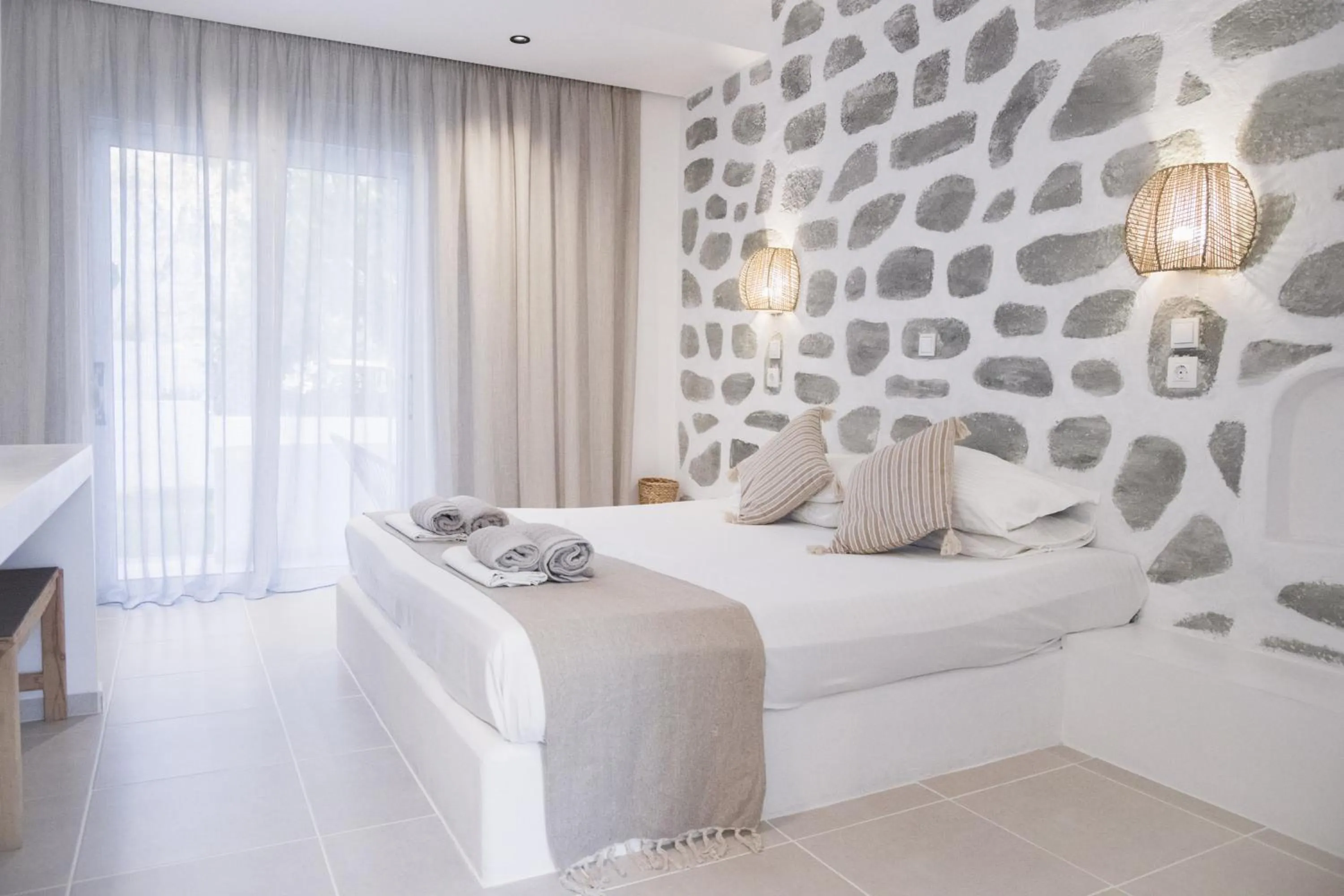 Bedroom, Bed in Ladiko Inn Hotel Faliraki -Anthony Quinn Bay