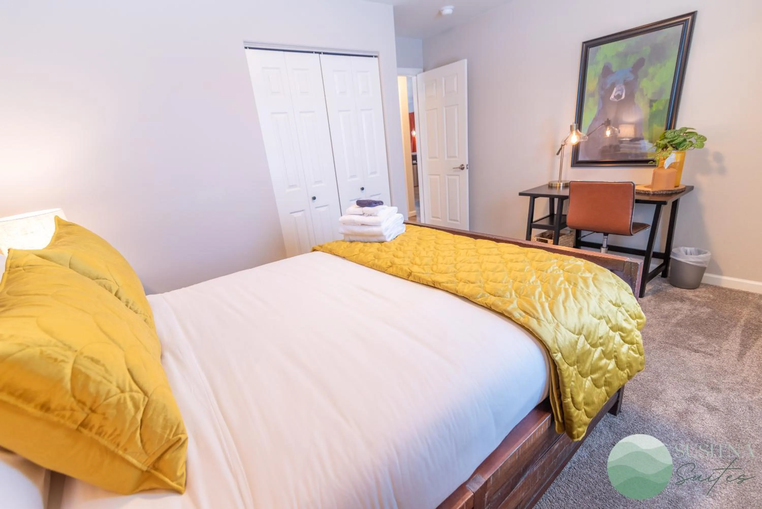 Bed in Susitna Suites