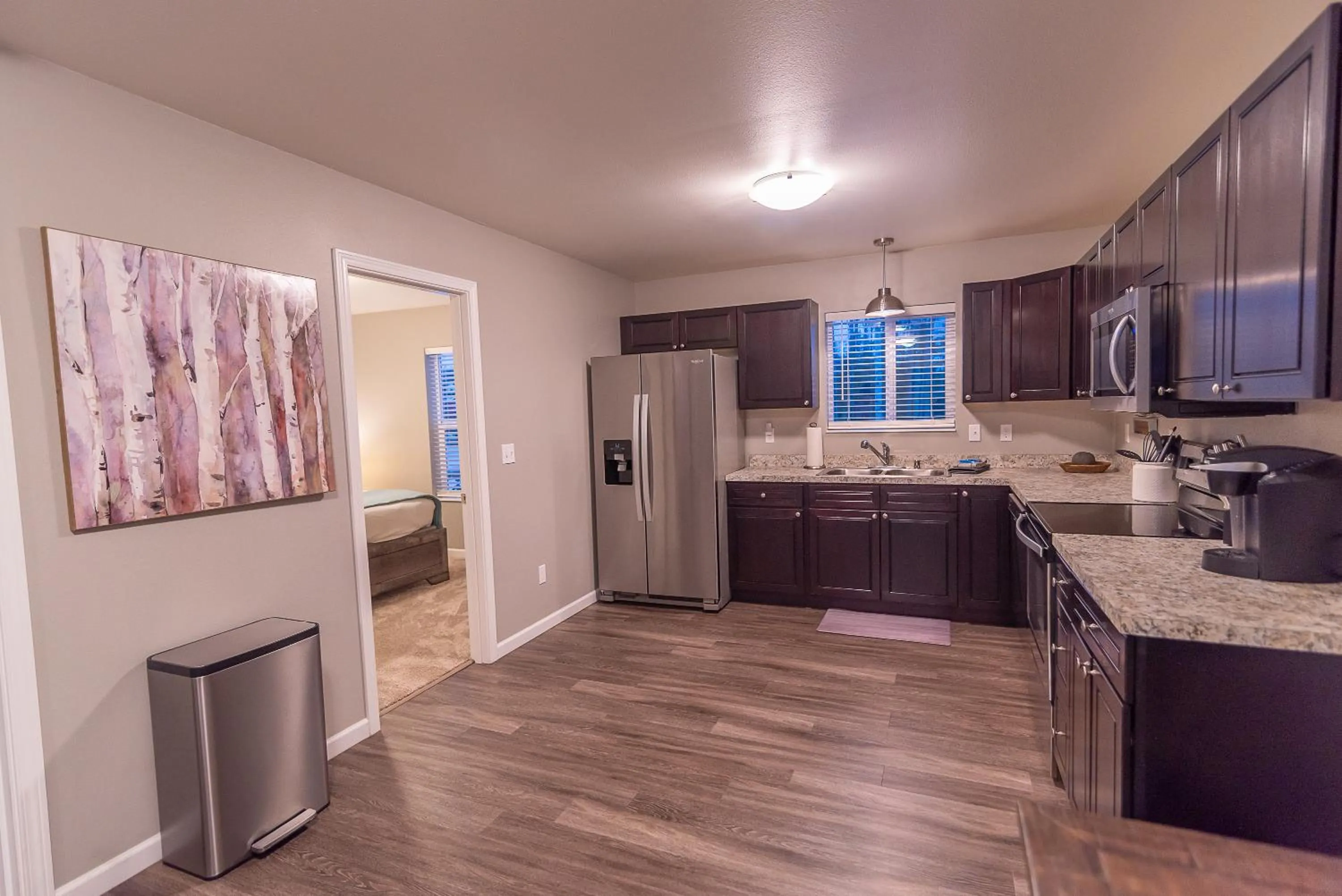 Kitchen or kitchenette in Susitna Suites