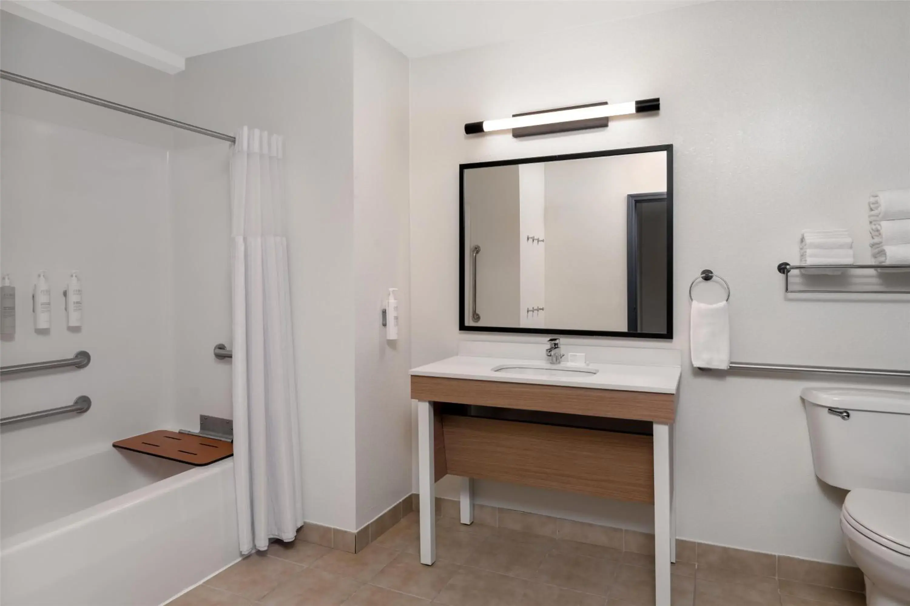 Queen Room with Two Queen Beds and Accessible Tub - Mobility and Hearing Access in Spark By Hilton Orangeburg Queen Room with Two Queen Beds and Accessible Tub - Mobility and Hearing Access in Spark By Hilton Orangeburg