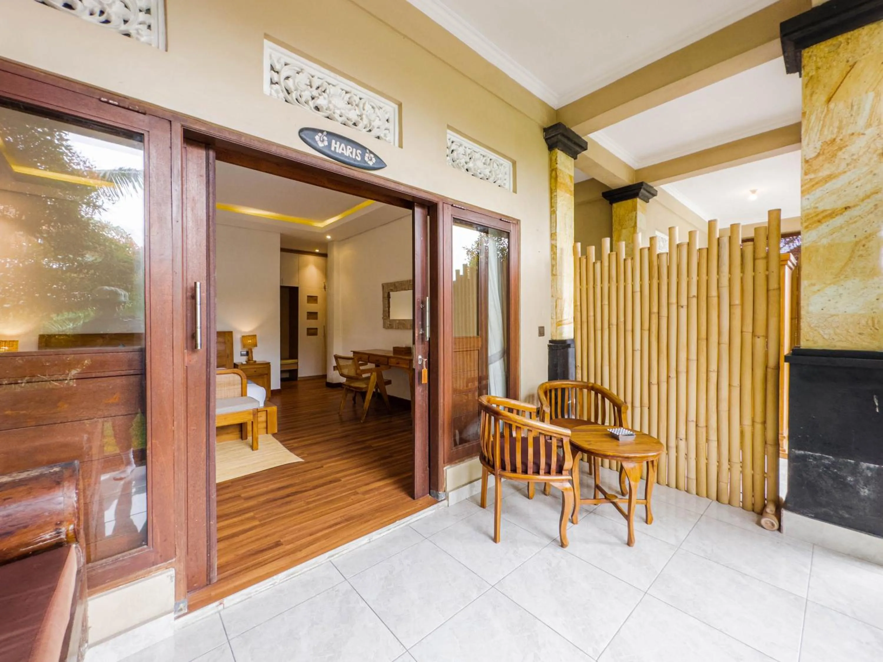 Seating area in Ubud Shanti Rice Field House By Supala